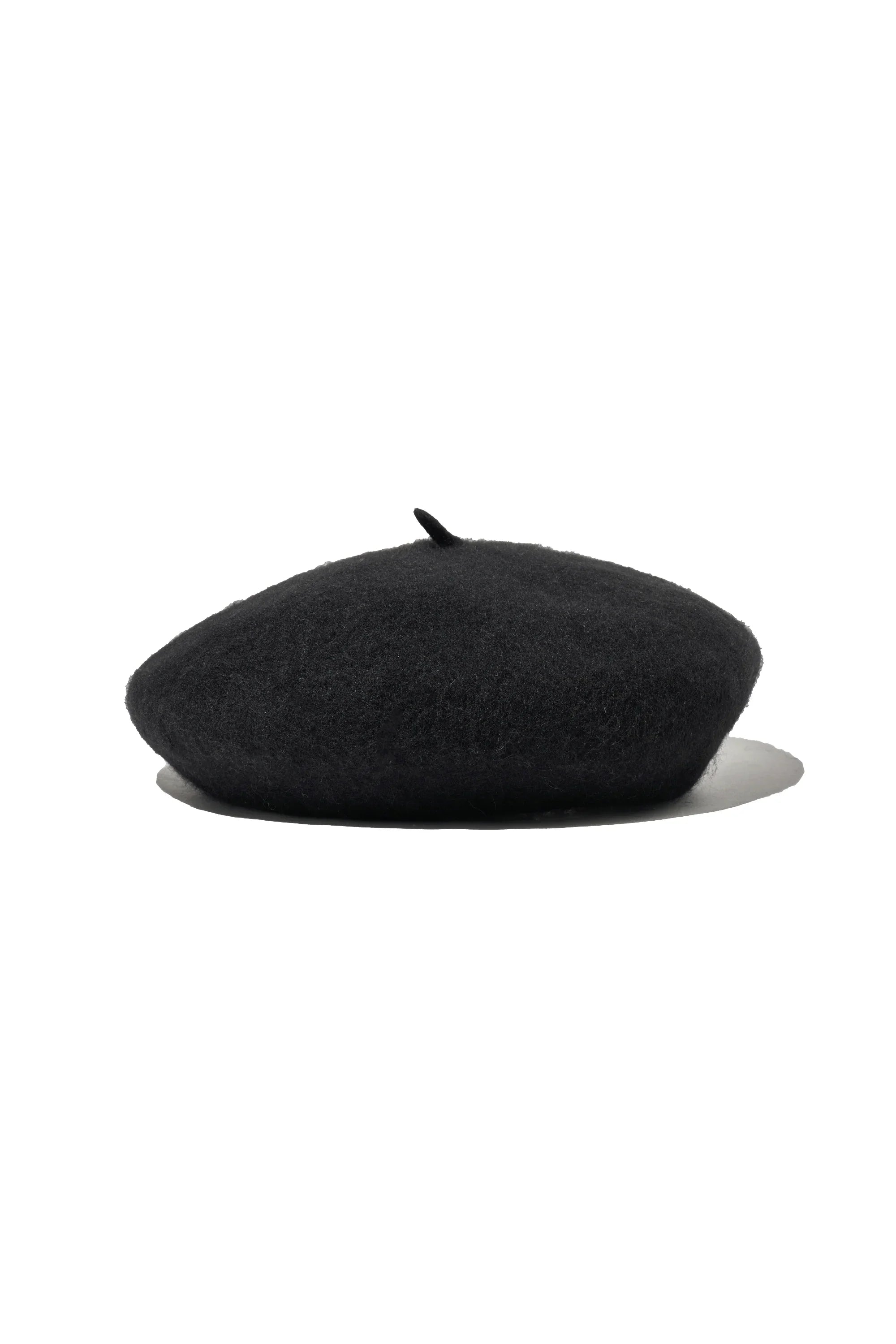 Circle Logo Embroidery Wool Beret Black