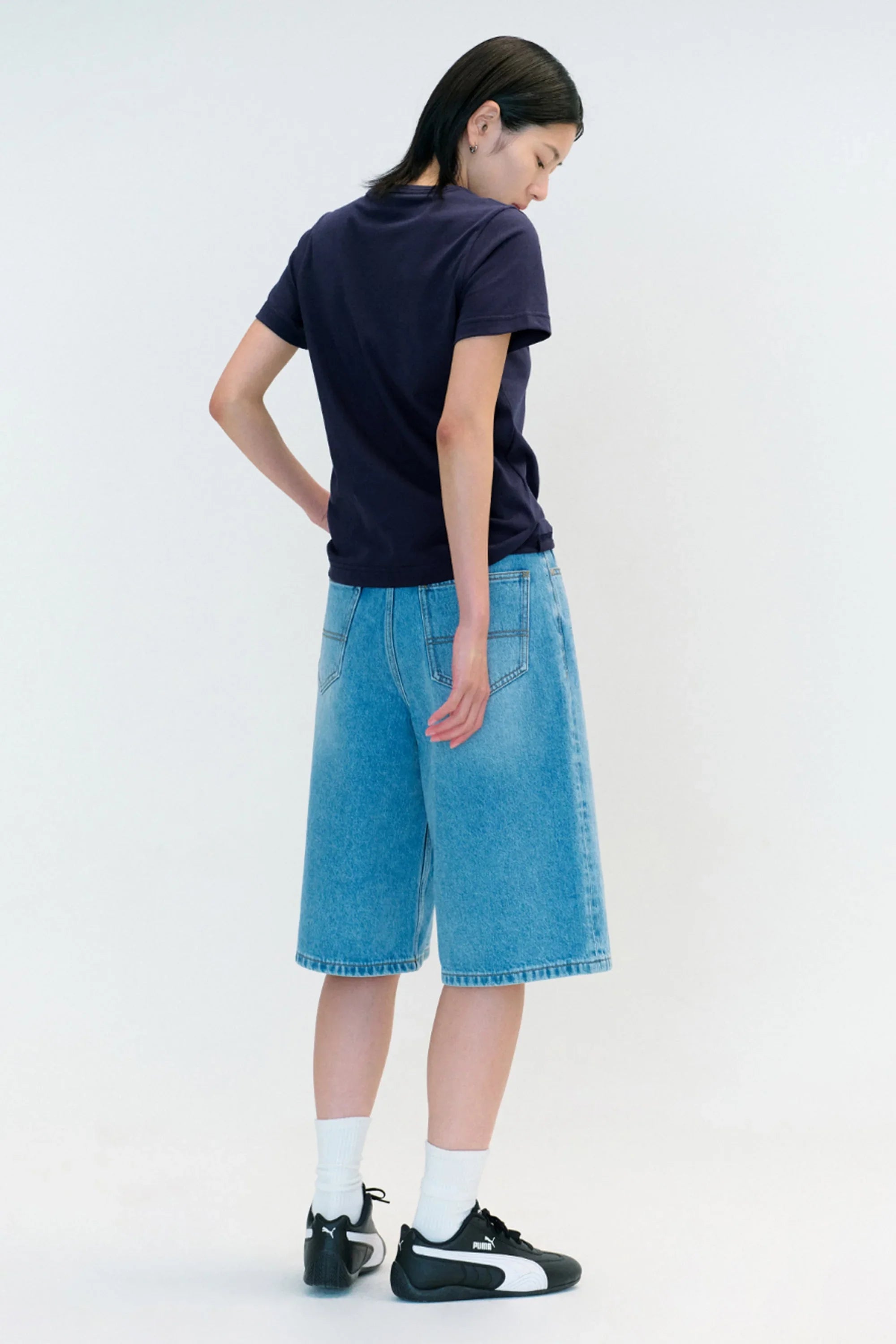 W Classic Logo Tee Navy