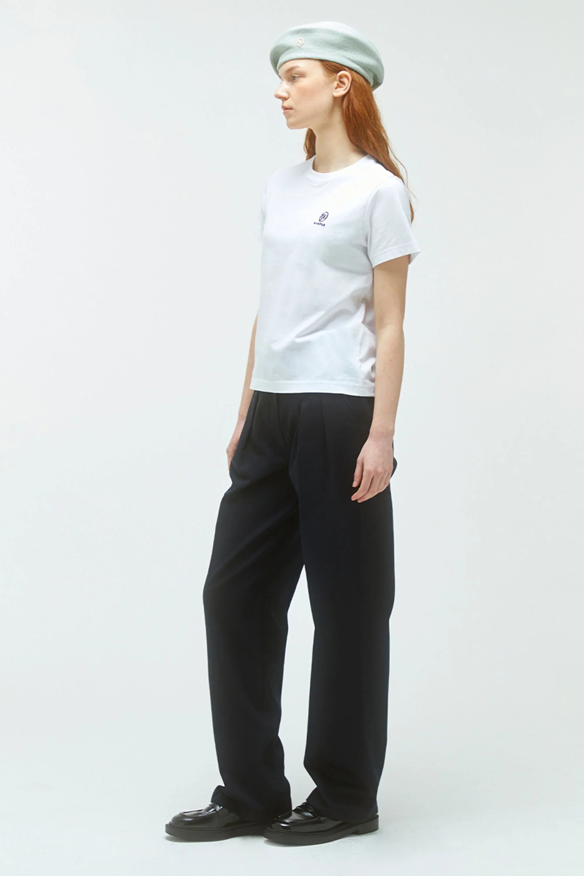 W Embroidery Logo Tee White