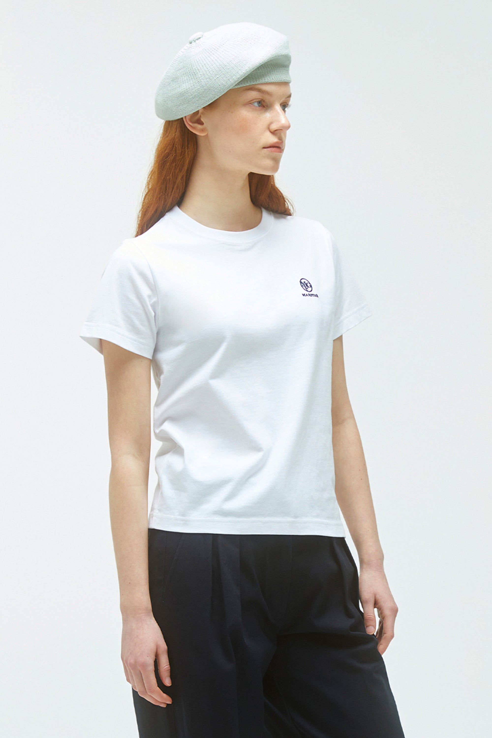 W Embroidery Logo Tee White