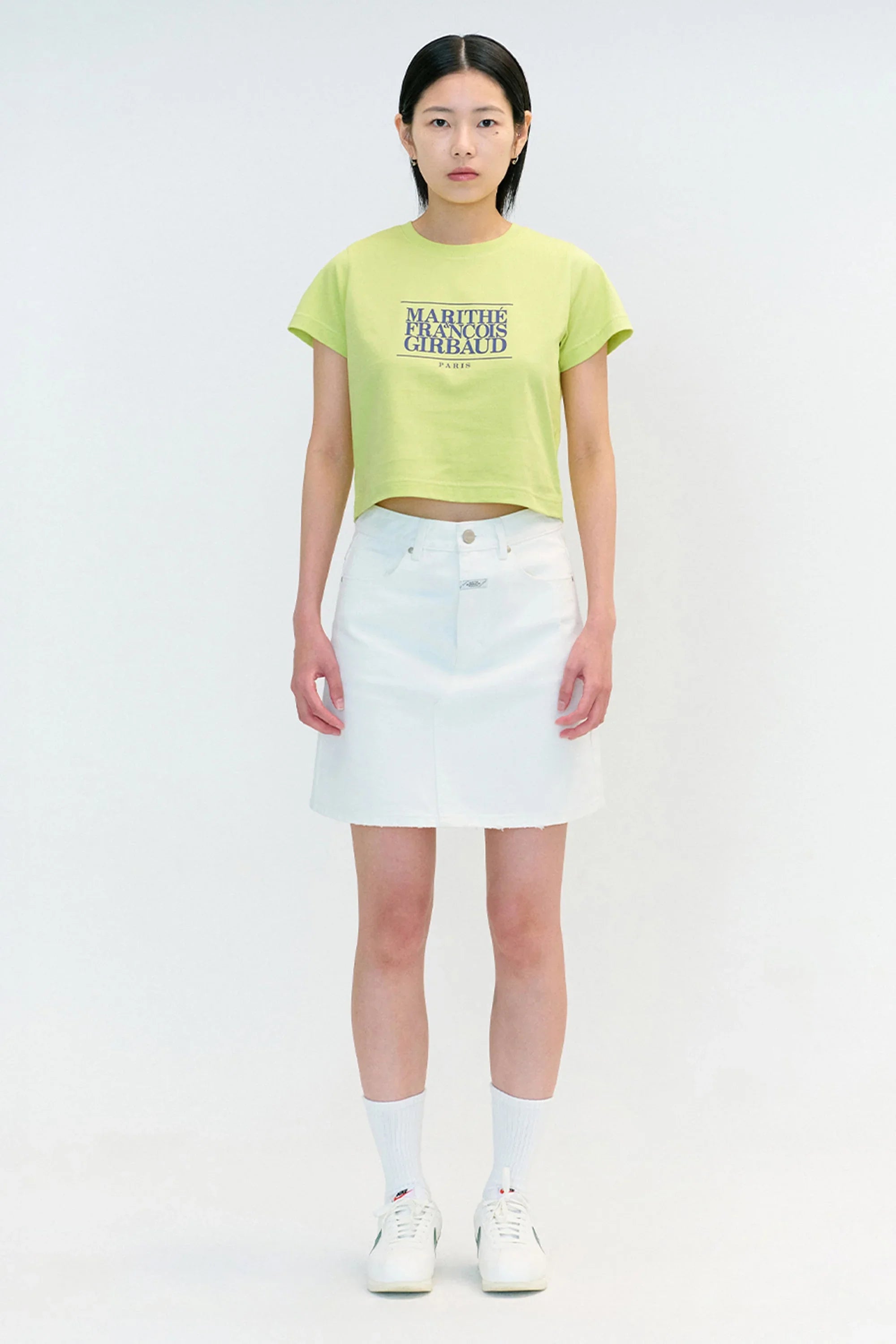 W Classic Logo Crop Tee Light Olive