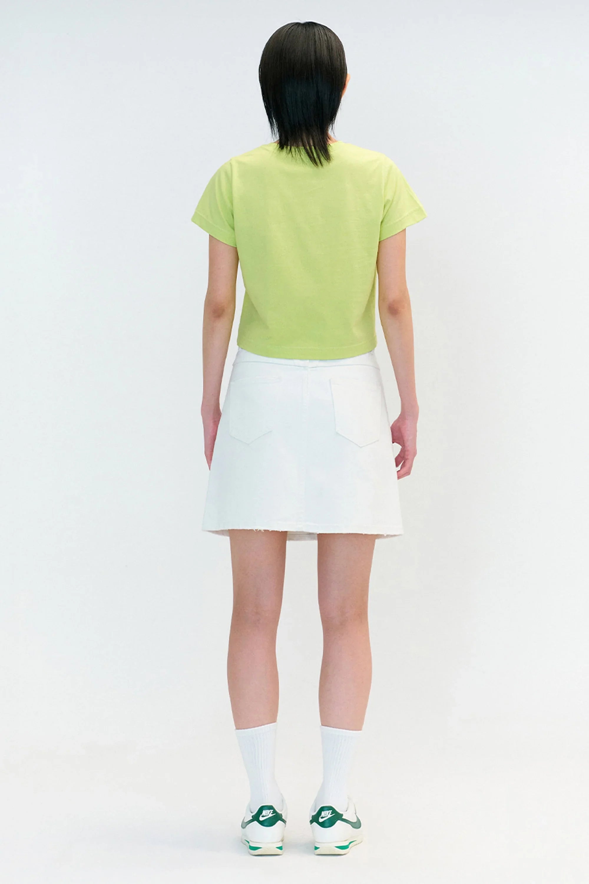 W Classic Logo Crop Tee Light Olive