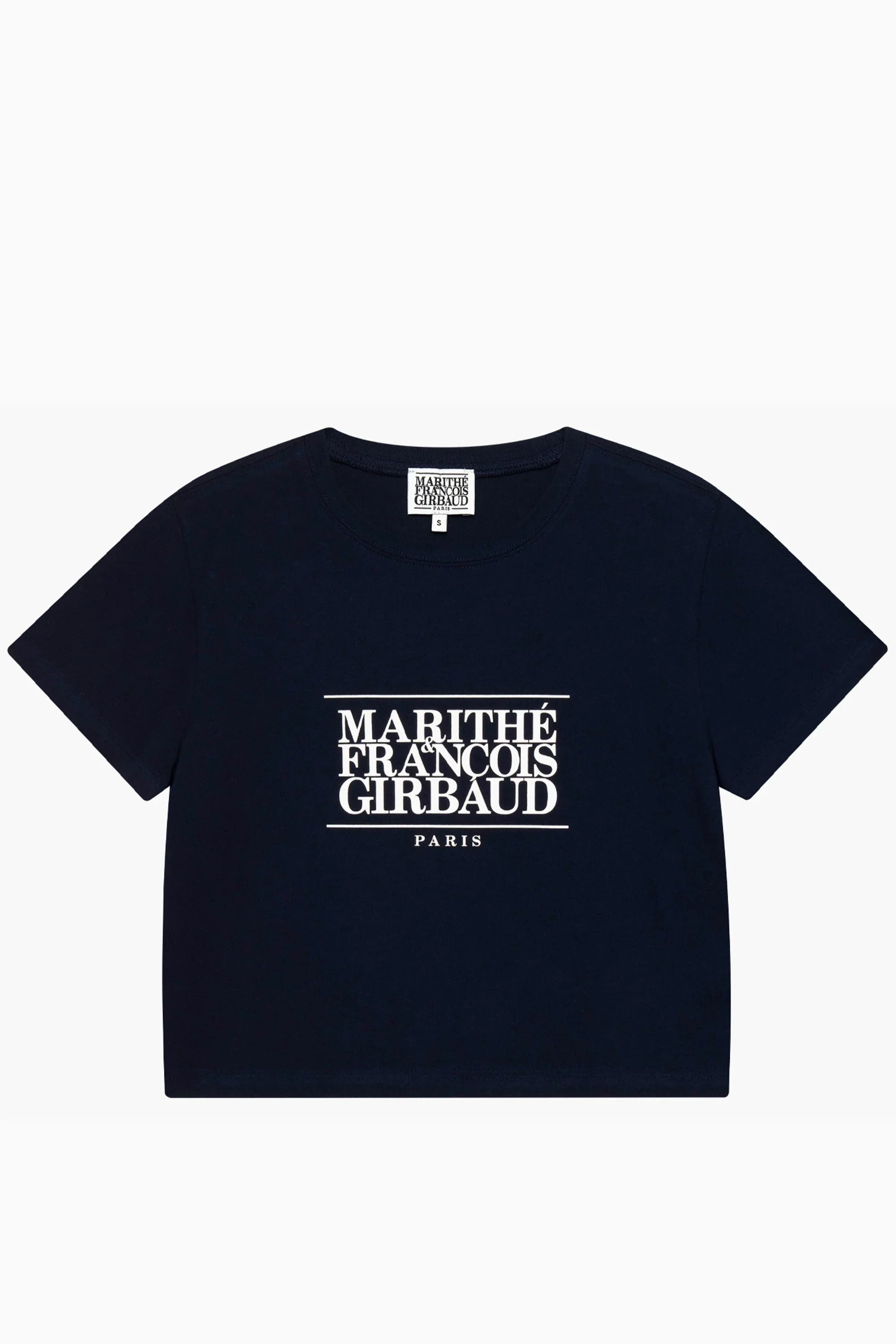 W Classic Logo Crop Tee Navy