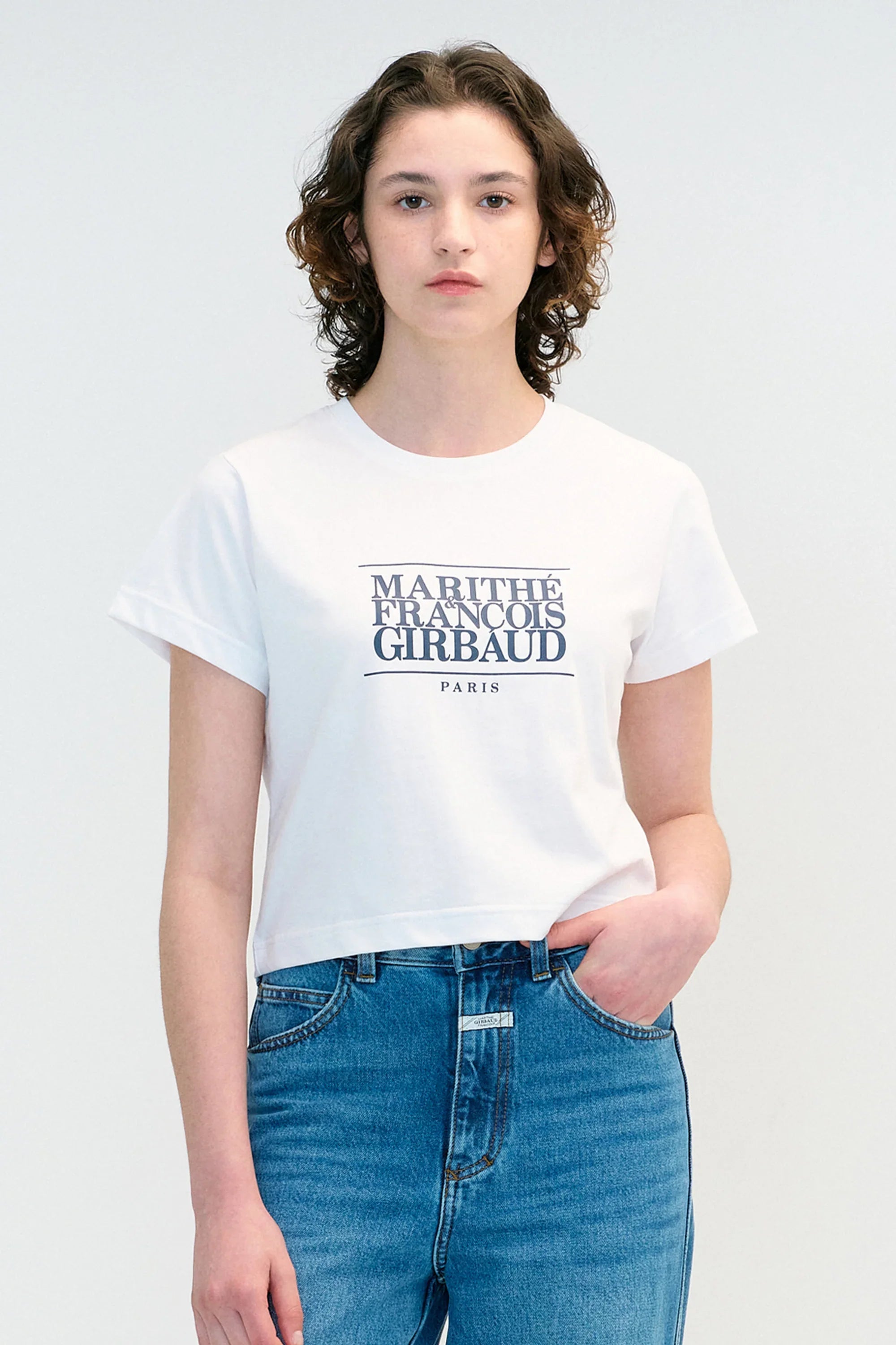 W Classic Logo Crop Tee White