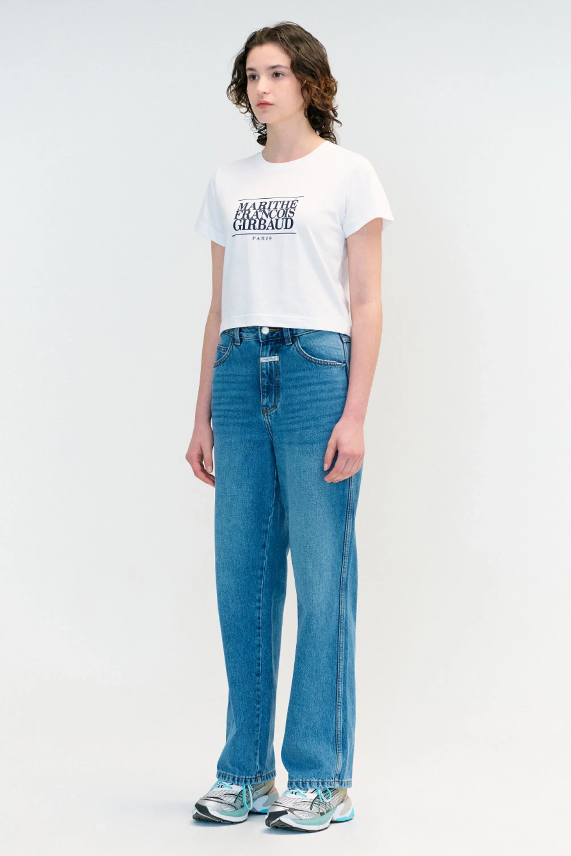 W Classic Logo Crop Tee White