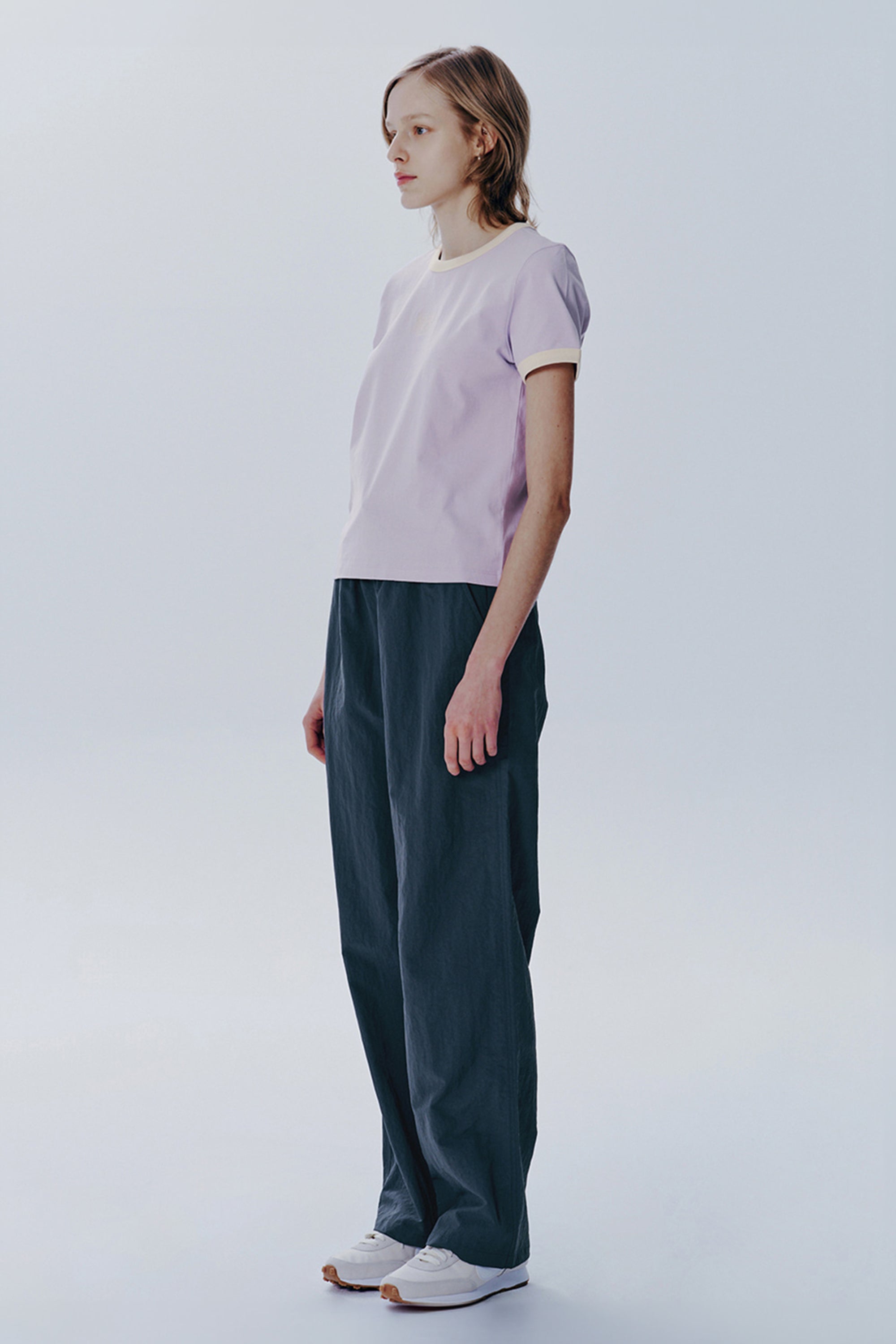 W Classic Logo Ringer Tee Light Purple