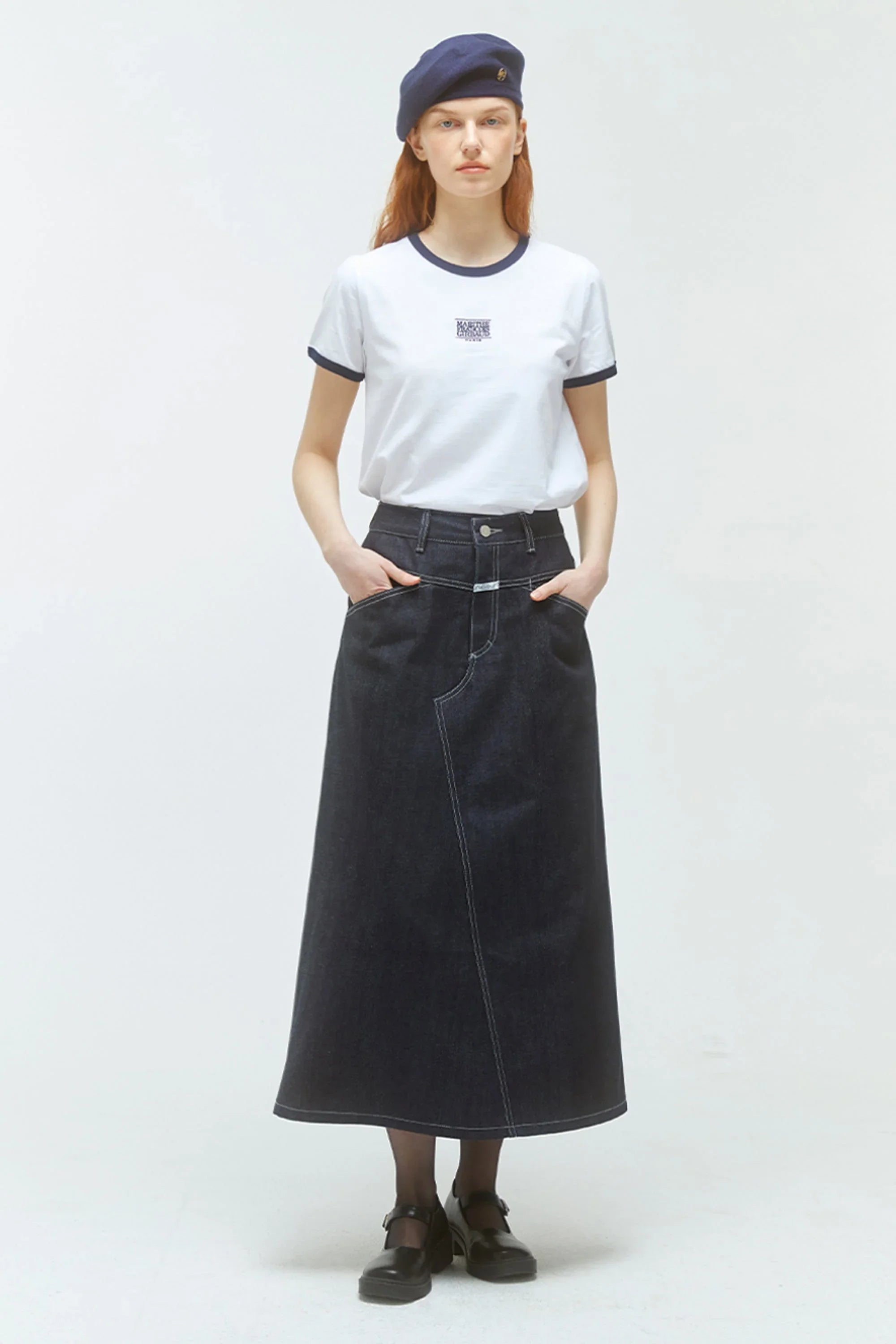 W Classic Logo Ringer Tee White