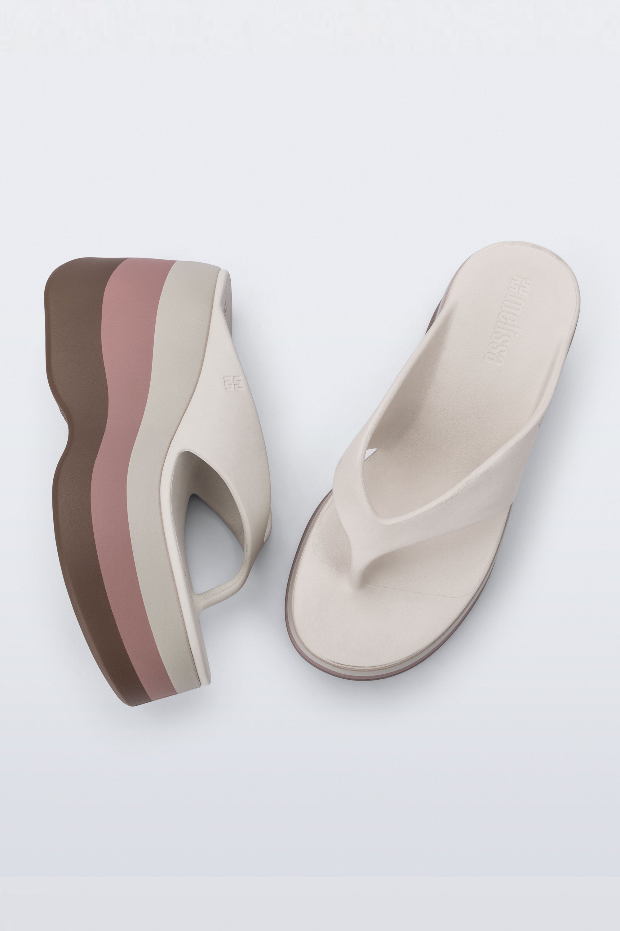 MELISSA FREE THONG WEDGE PRINT AD รองเท้าส้นสูง
