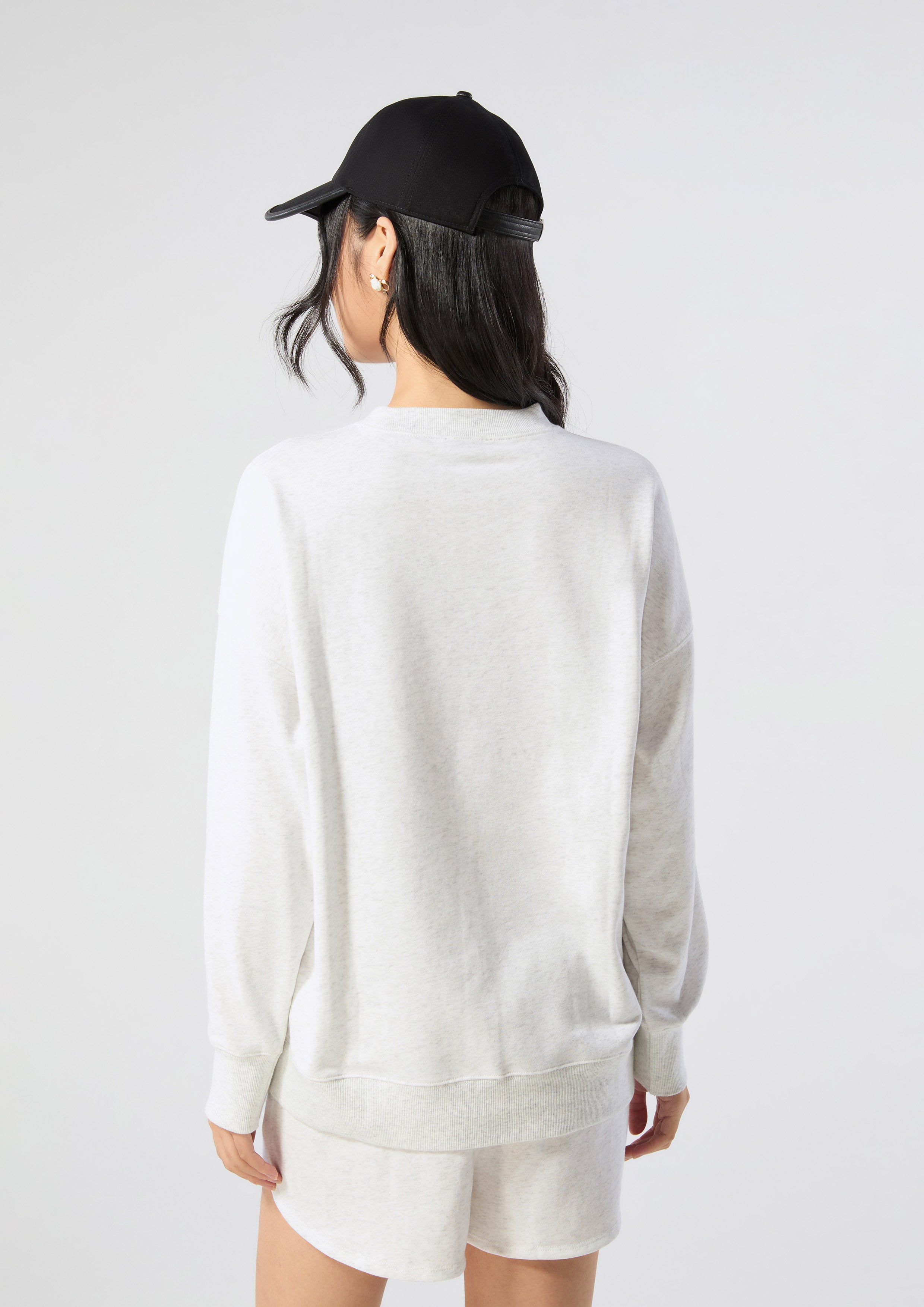 Cat Print With Logo Embroidery Pullover Lnrd Signature Light Grey