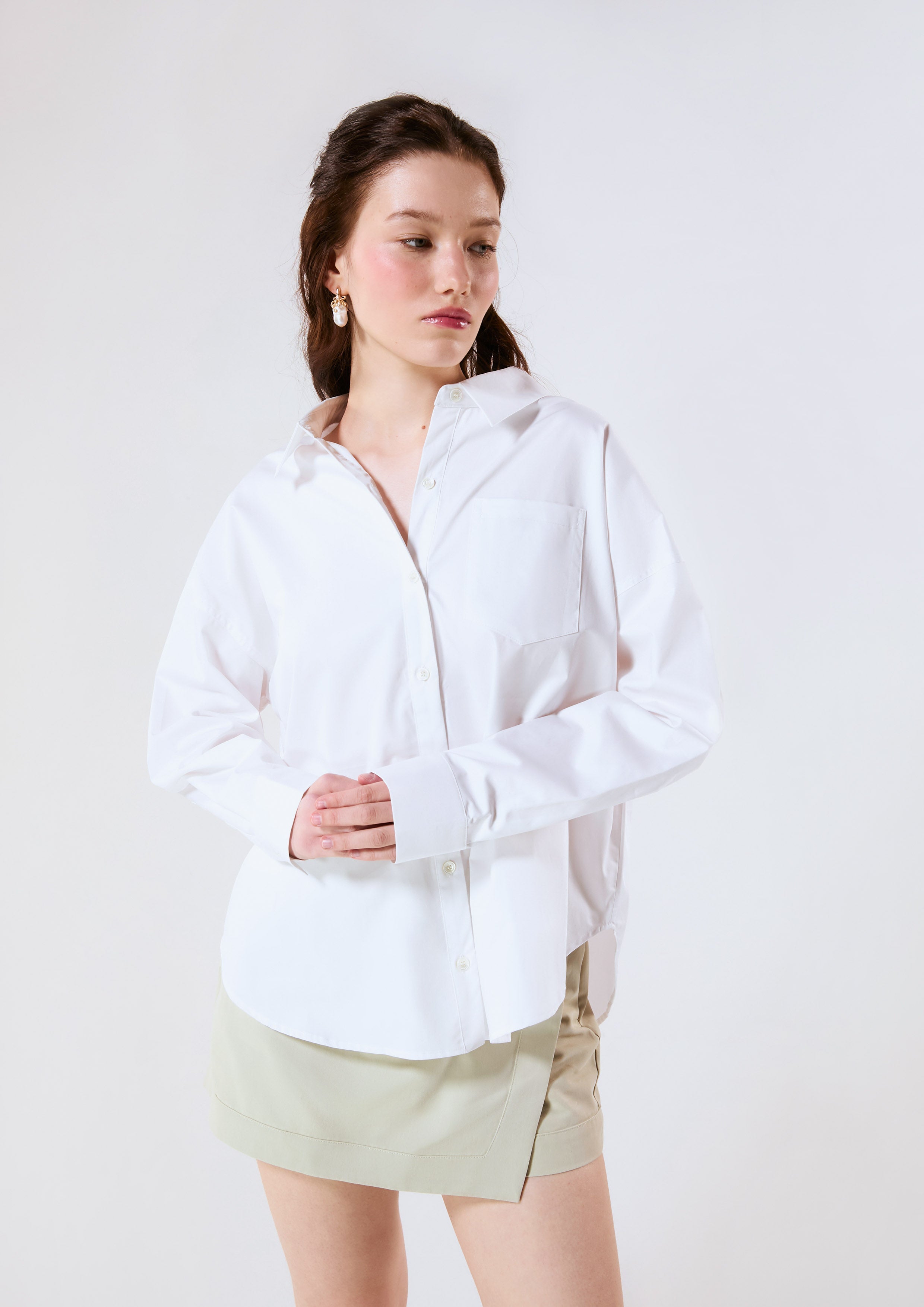 Logo Long Sleeve Shirt Signature White