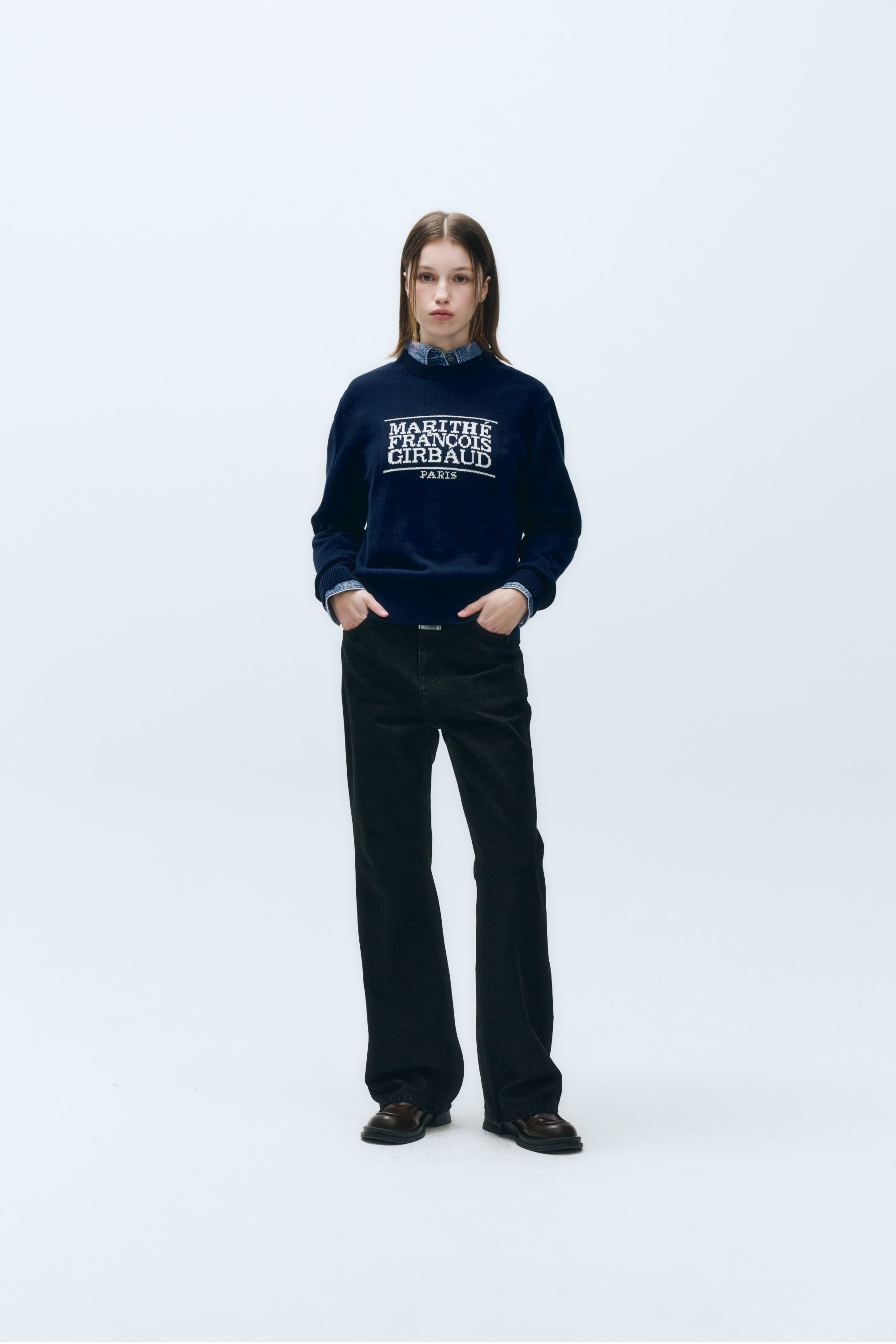 Classic Logo Knit Pullover Navy