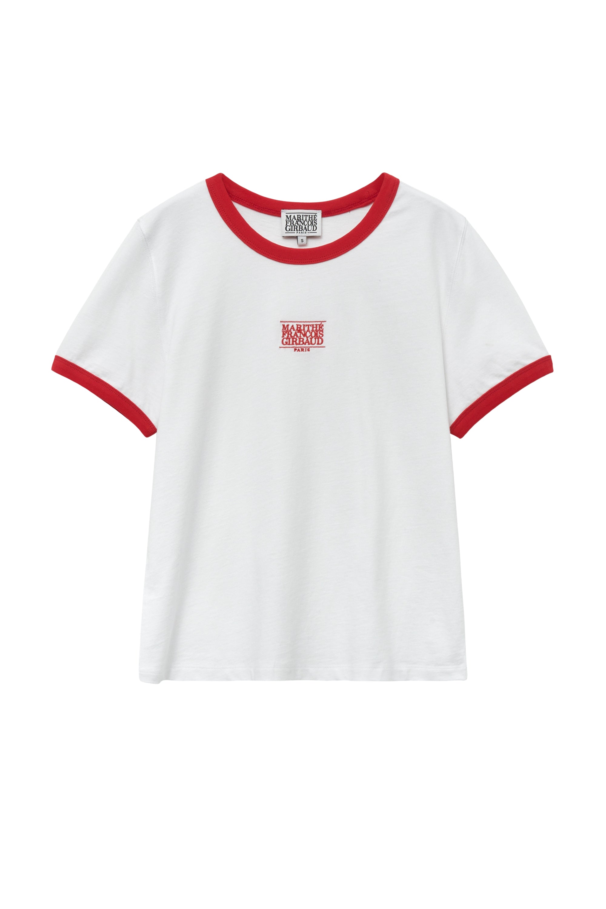W Classic Logo Ringer Tee White / Red
