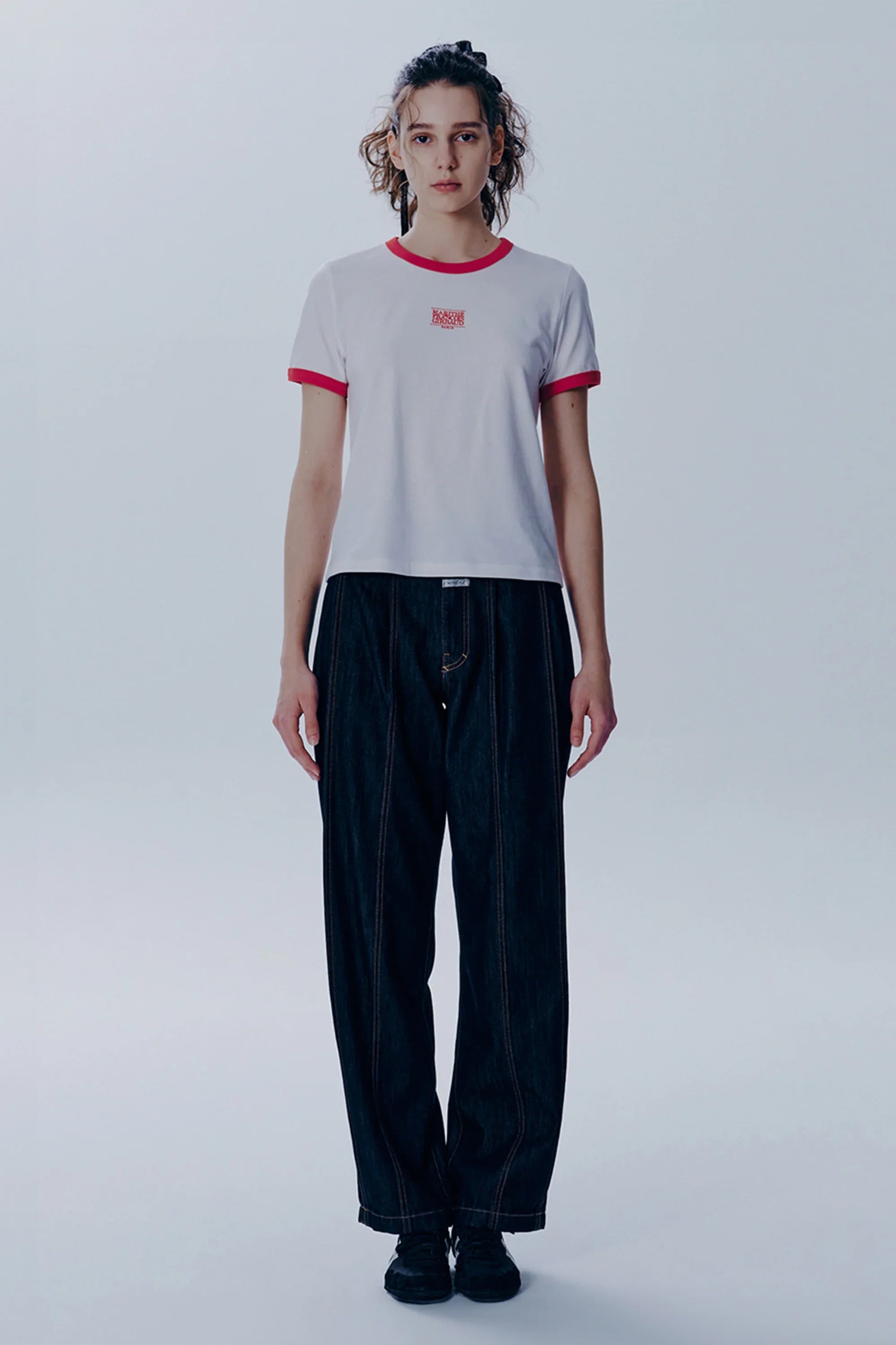 W Classic Logo Ringer Tee White / Red