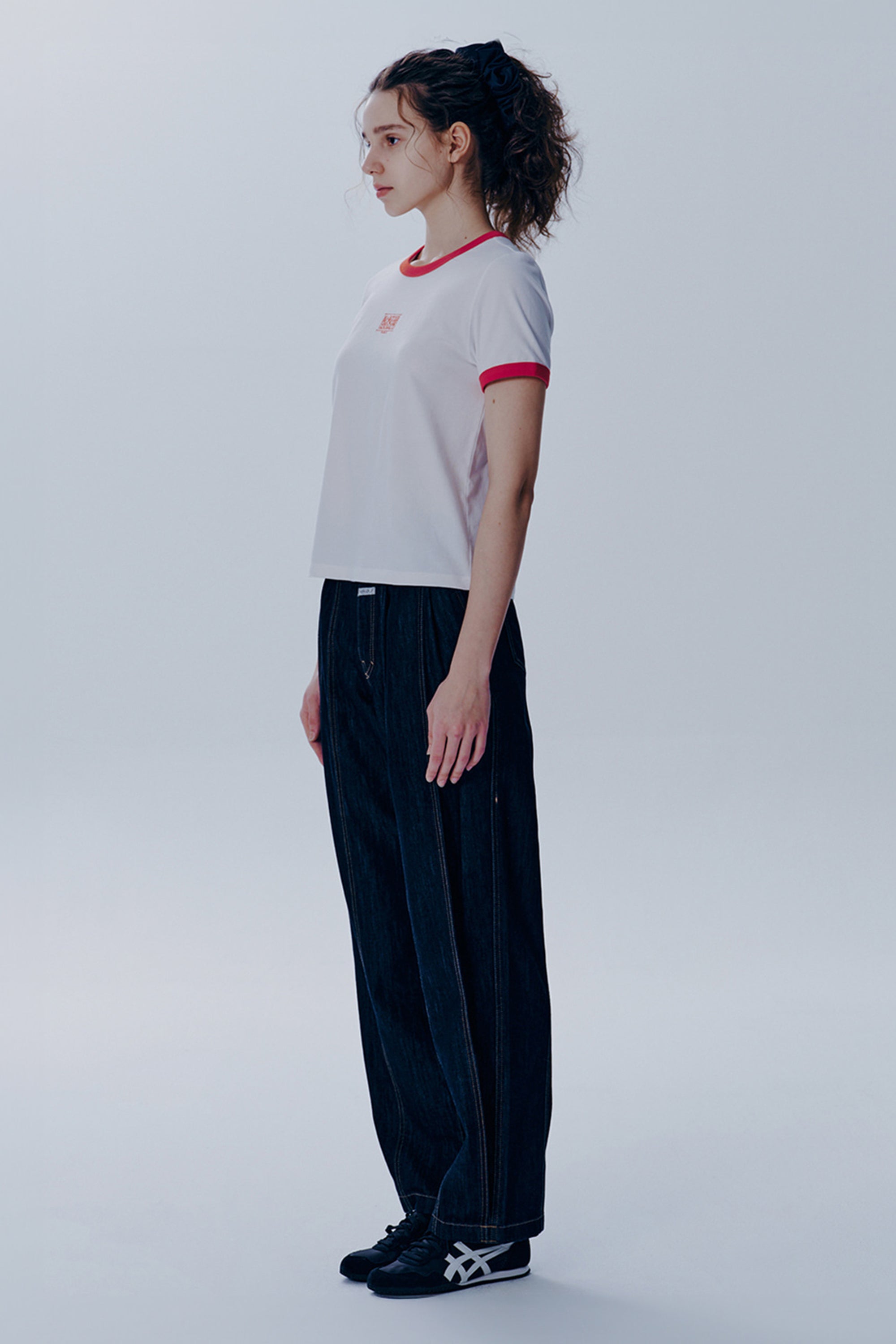 W Classic Logo Ringer Tee White / Red