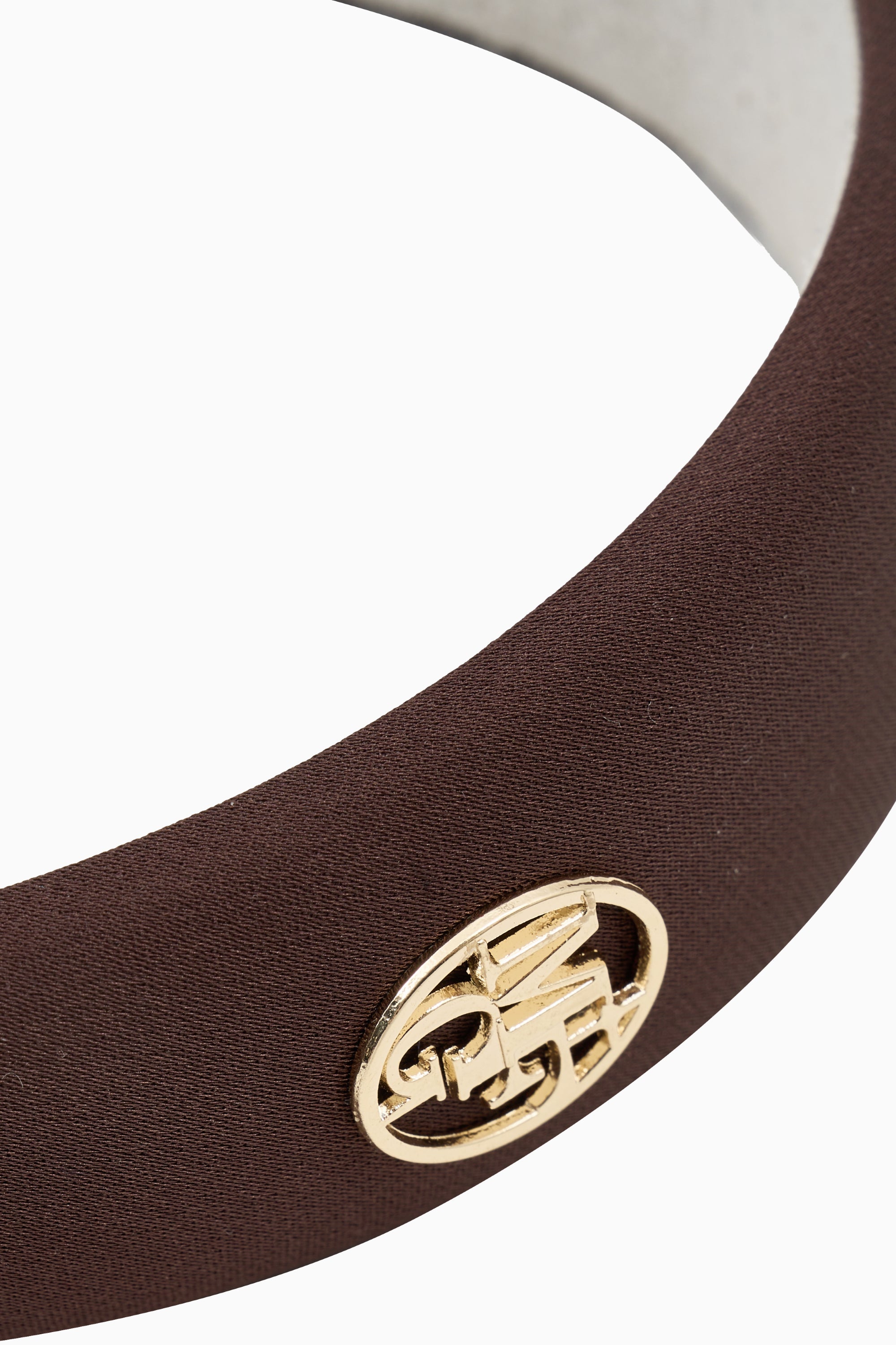 Circle Logo Satin Hair Band Brown