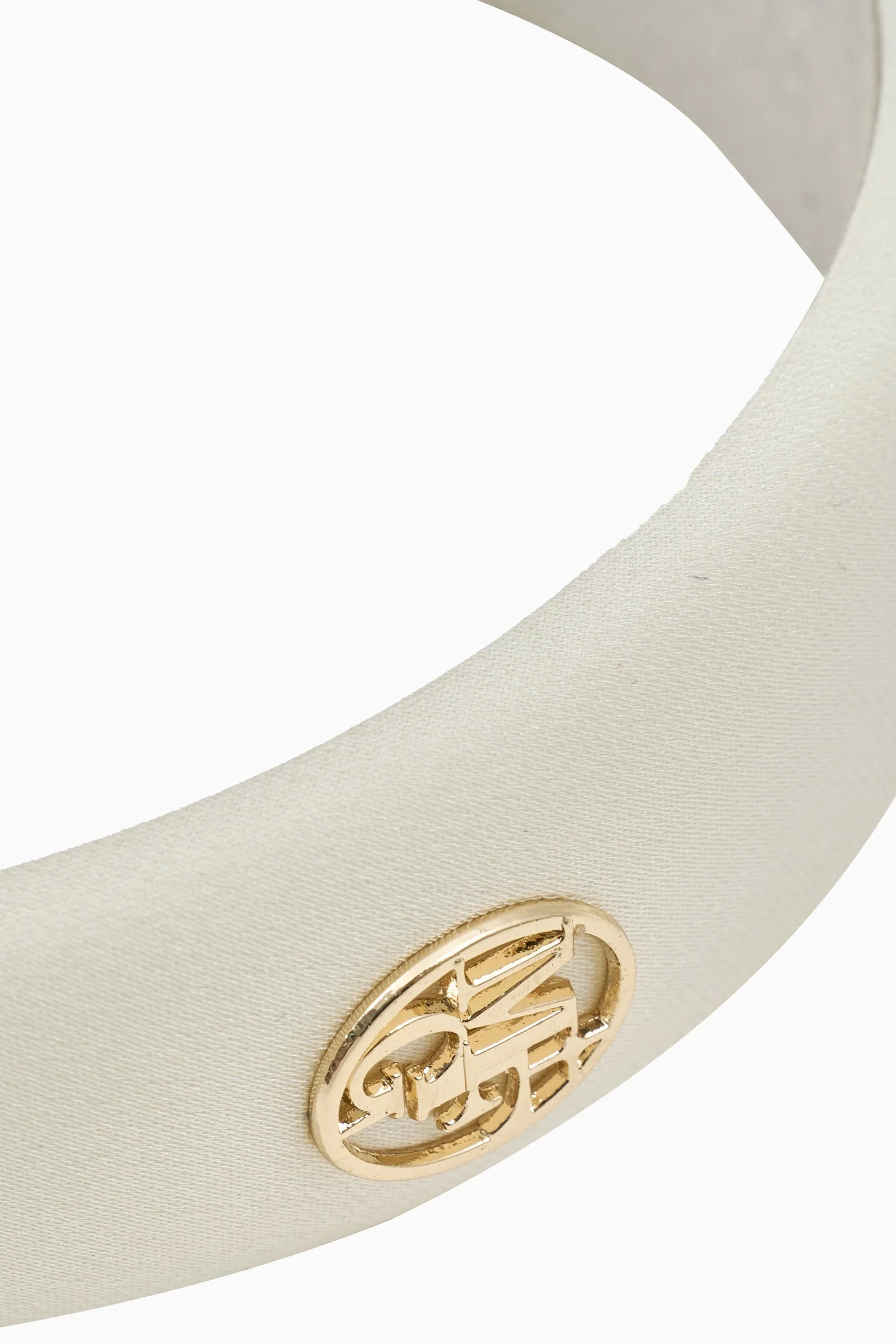 Circle Logo Satin Hair Band Ivory