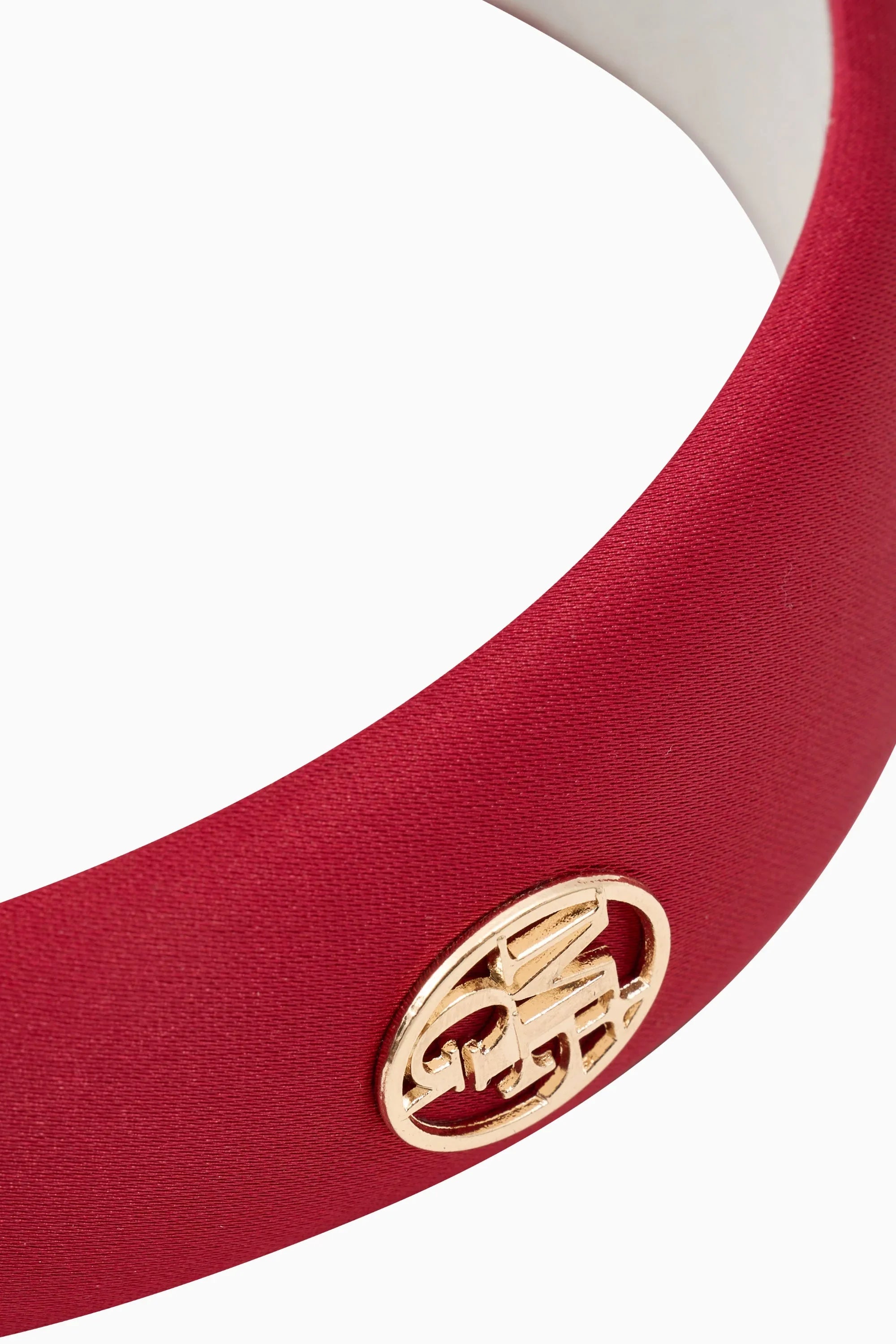 Circle Logo Satin Hair Band Red