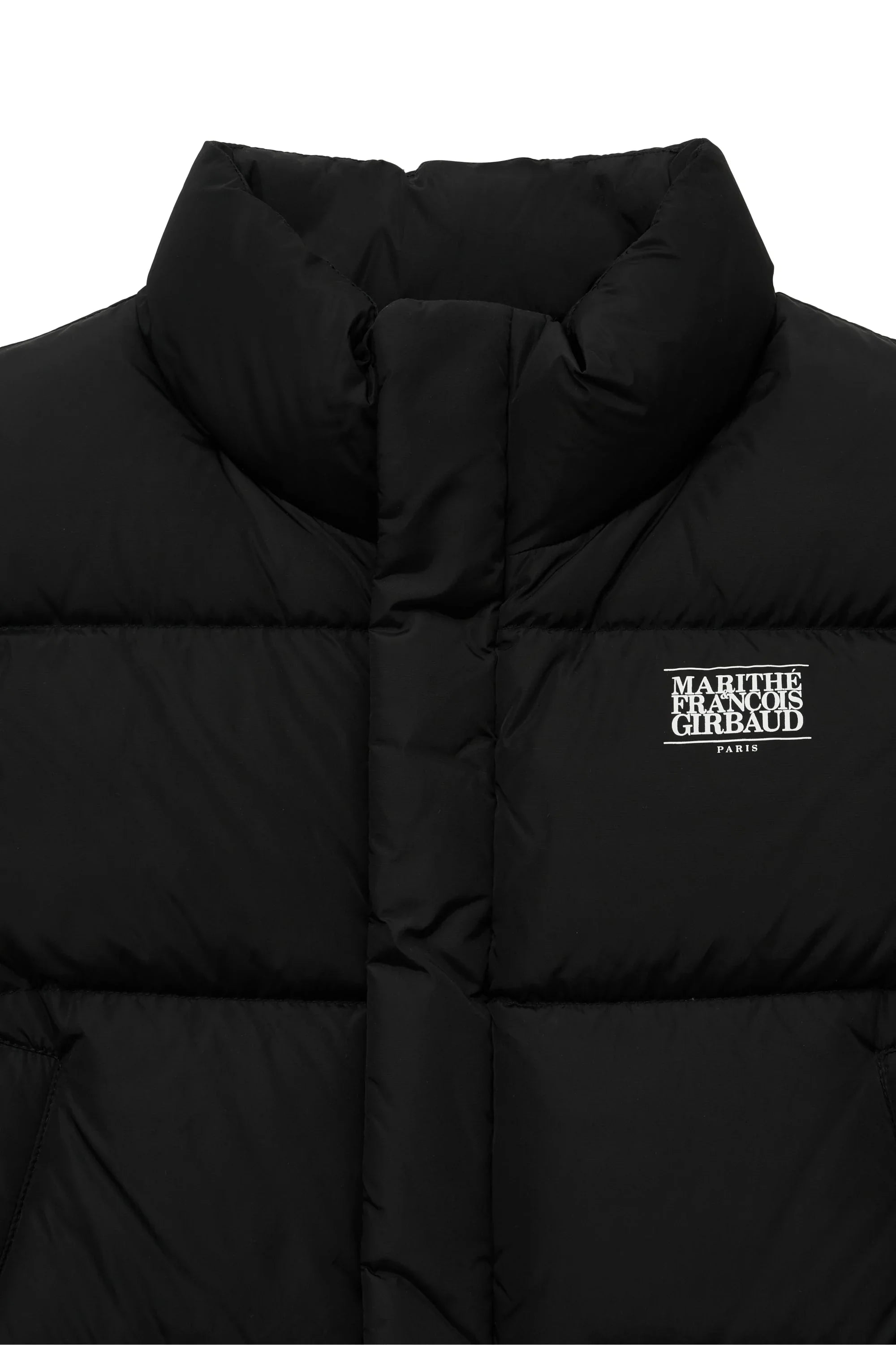 W Classic Logo Duck Down Crop Vest Black