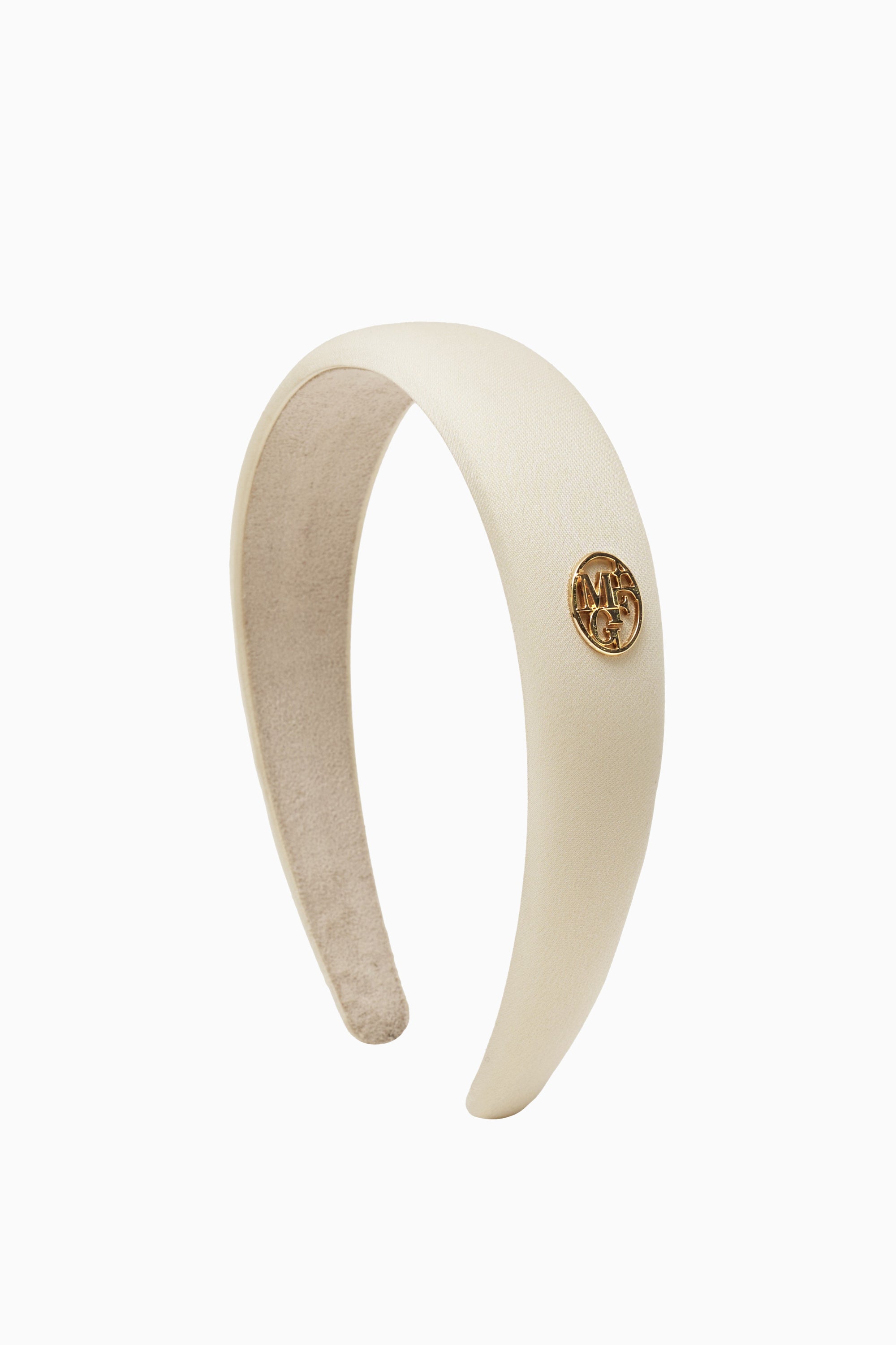Circle Logo Satin Hair Band Ivory