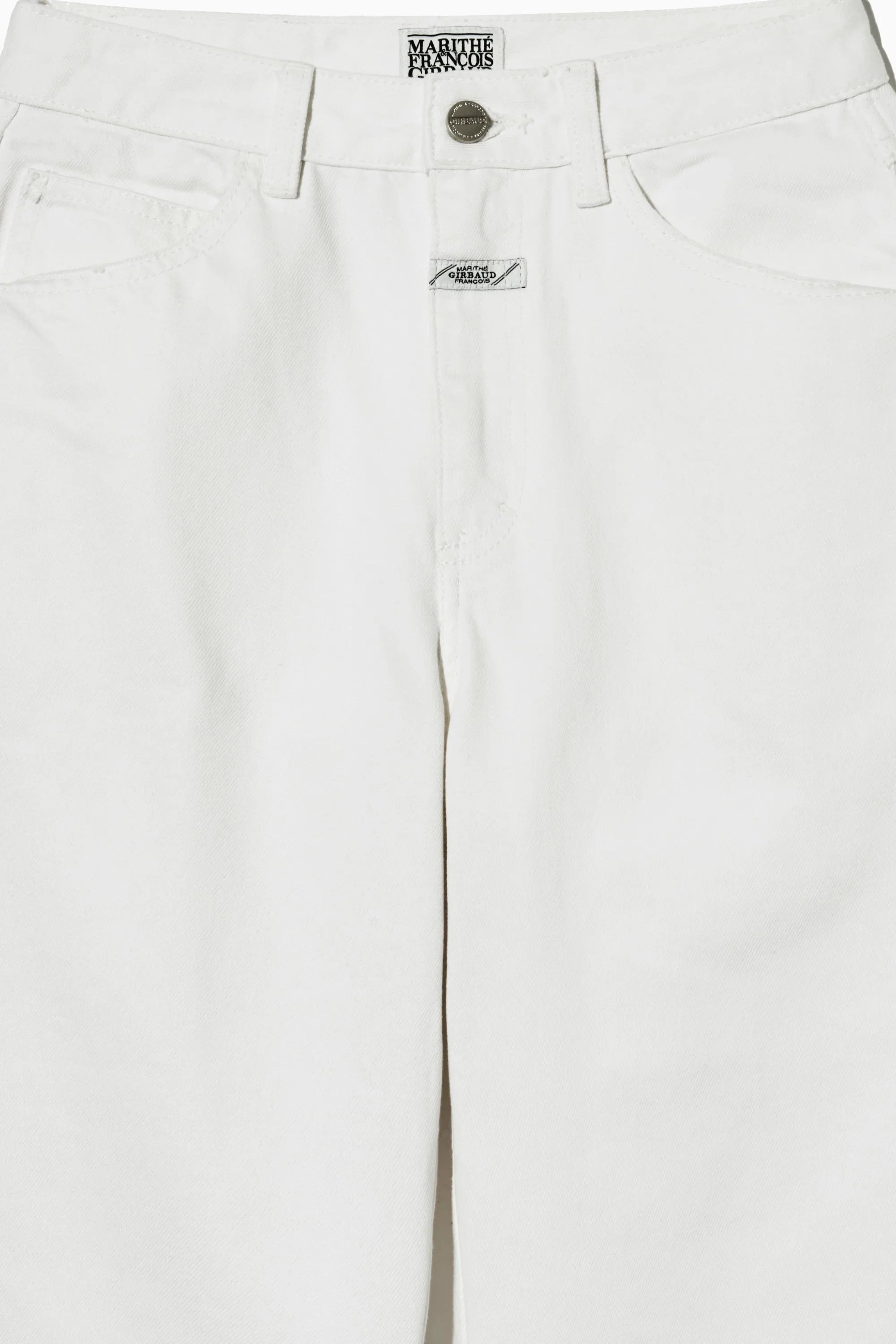 W High Straight Denim Pants White