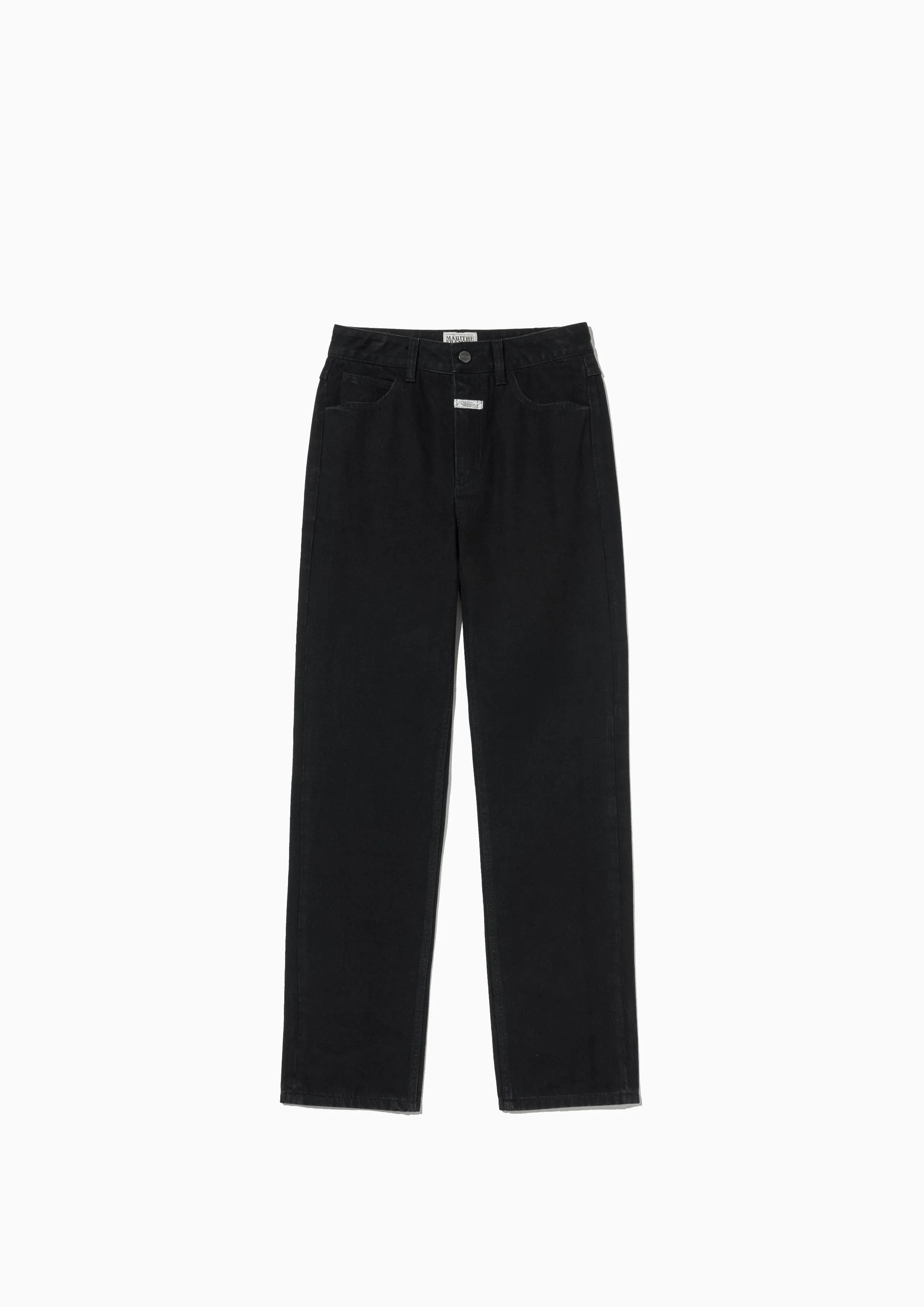 W Slim Straight Denim Pants Matt Black