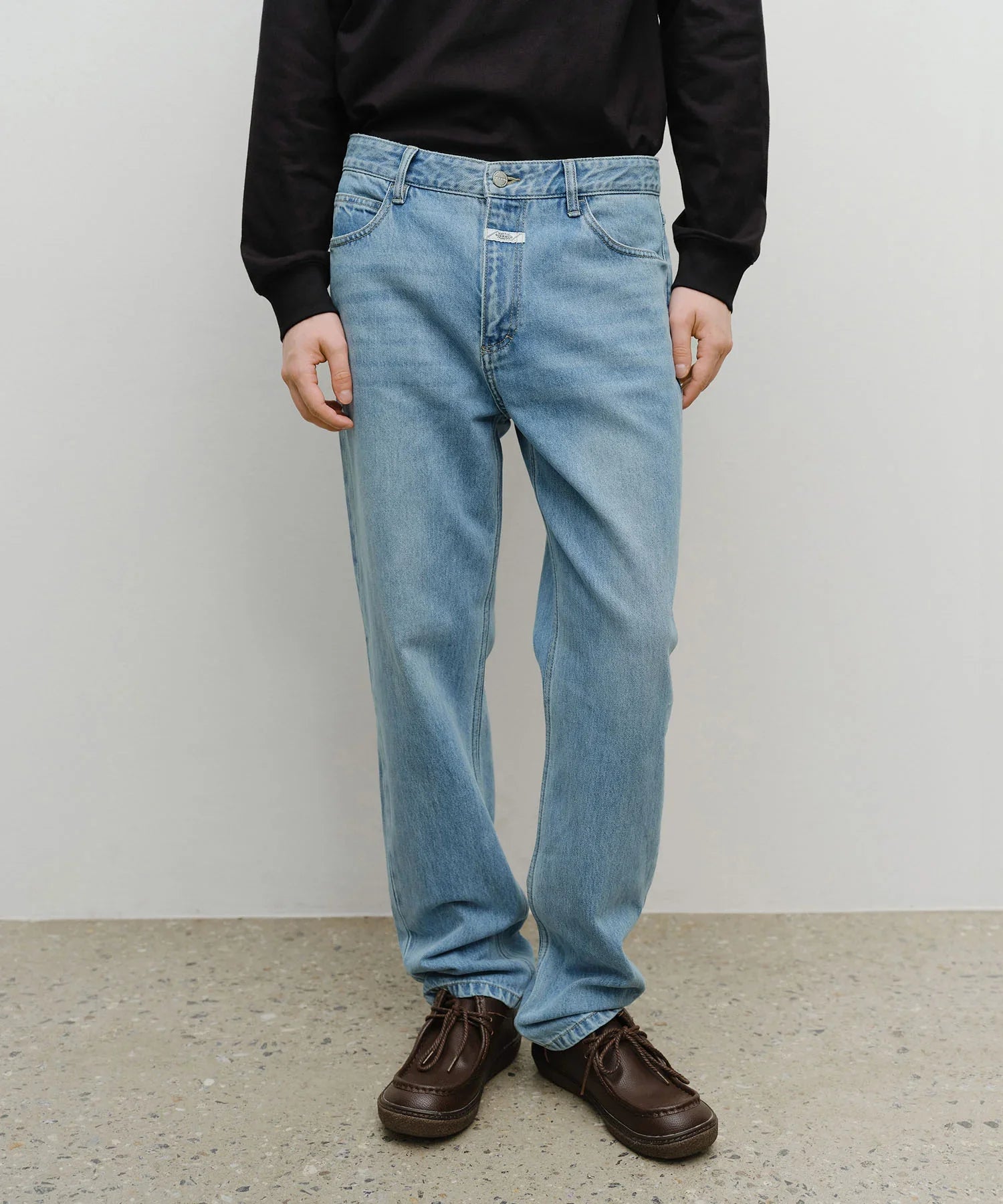 M Slim Straight Denim Pants Light Blue