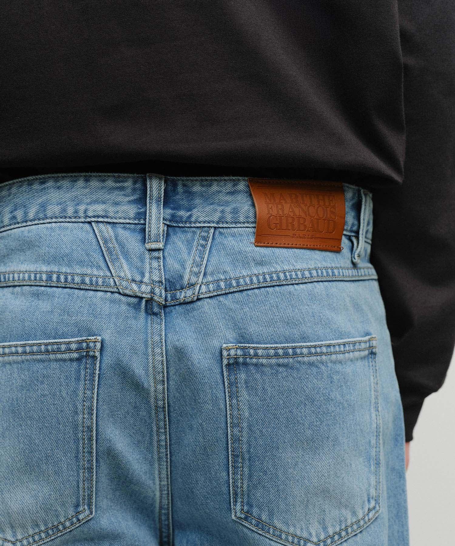 M Slim Straight Denim Pants Light Blue