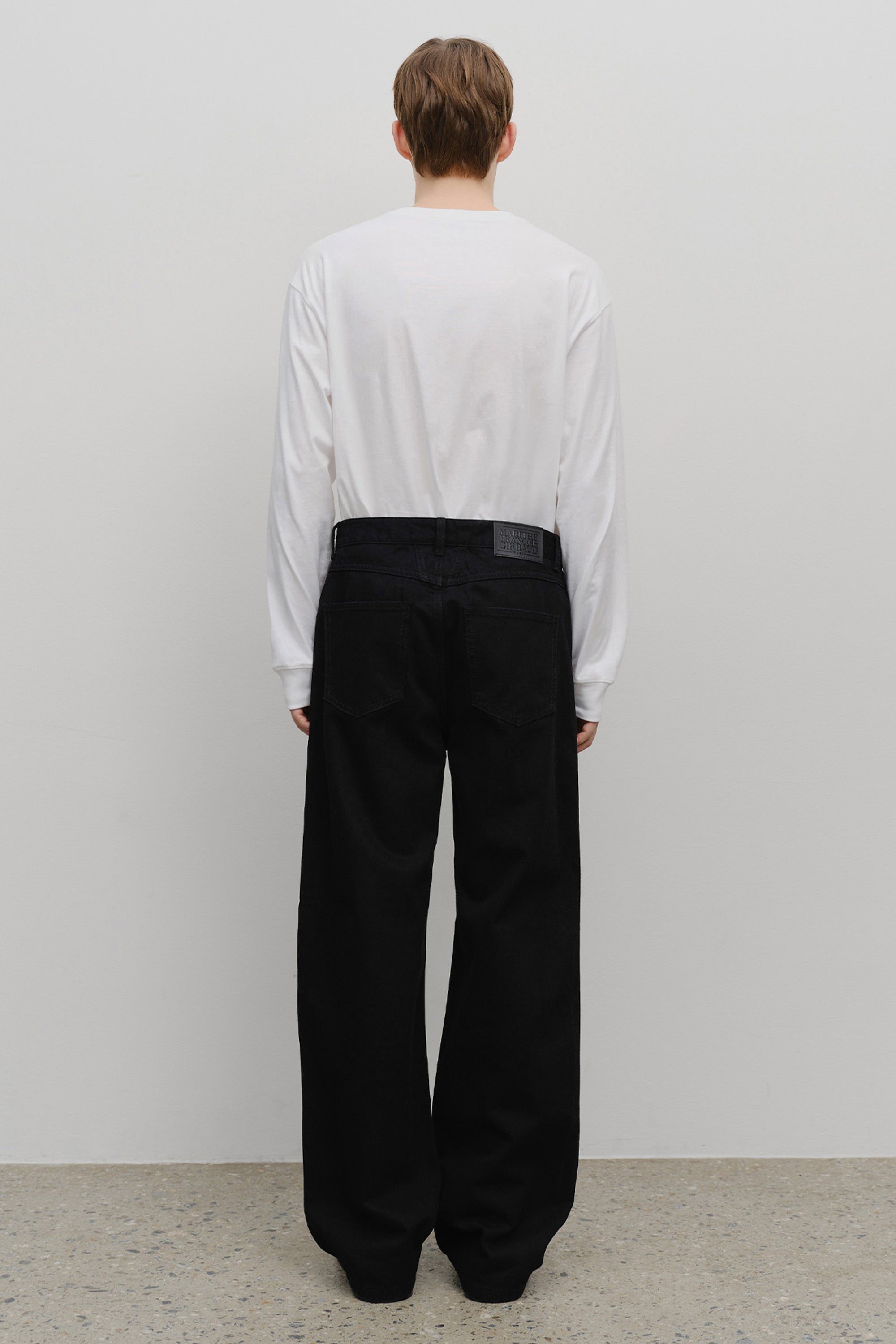 M High Straight Denim Pants Black