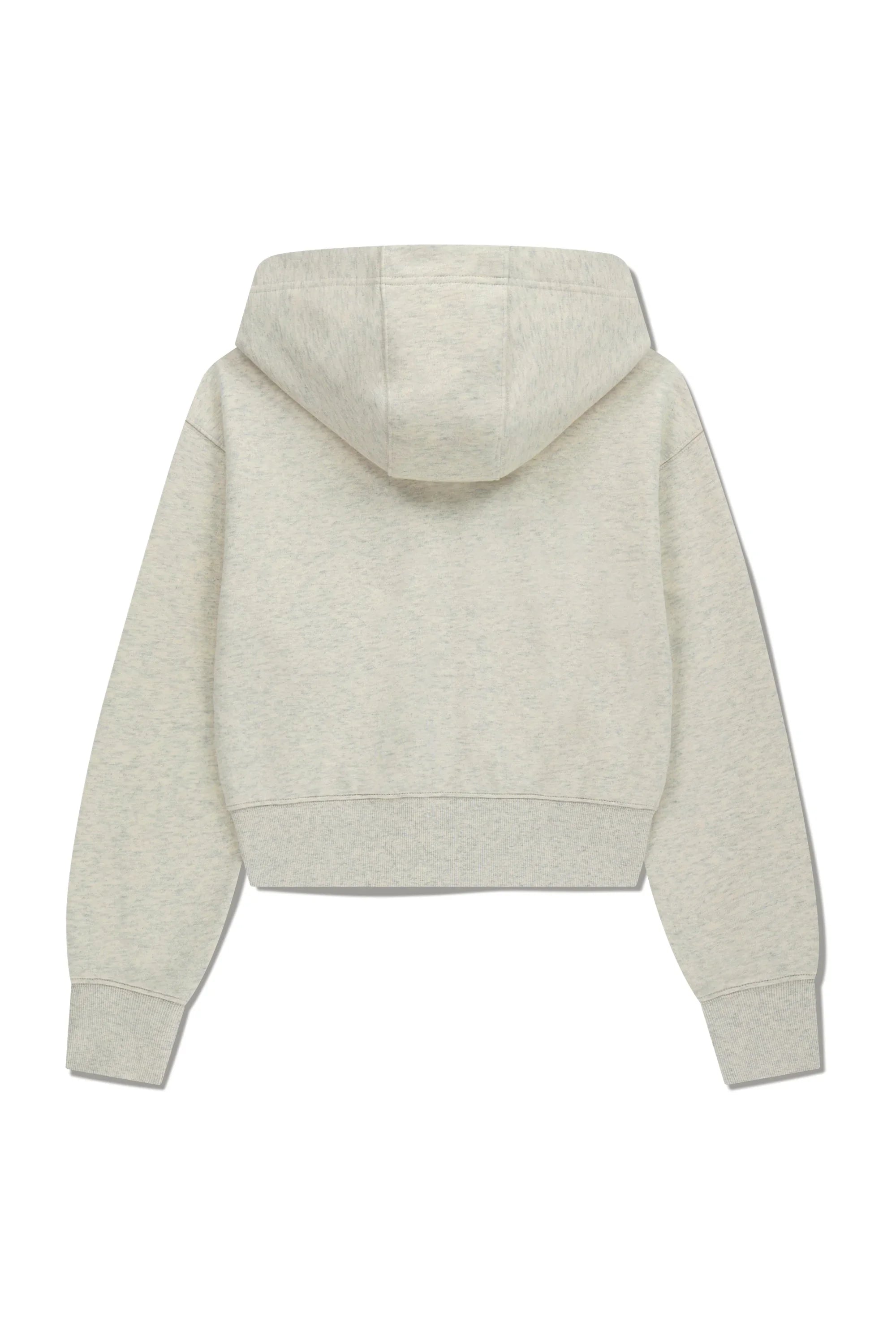 W Embro Cl Crop Hoodie Zipup Oatmeal