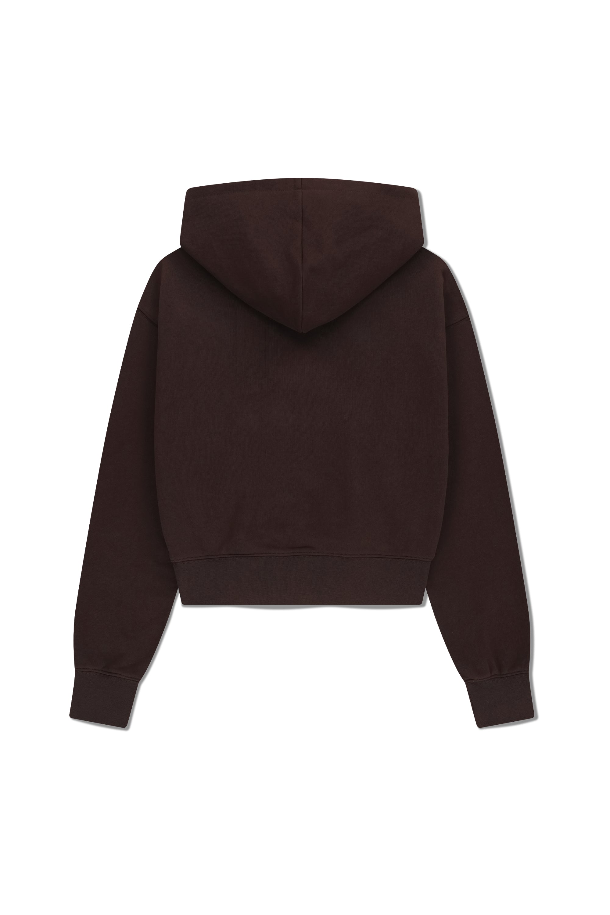 W Small Classic Logo Crop Hoodie Brown