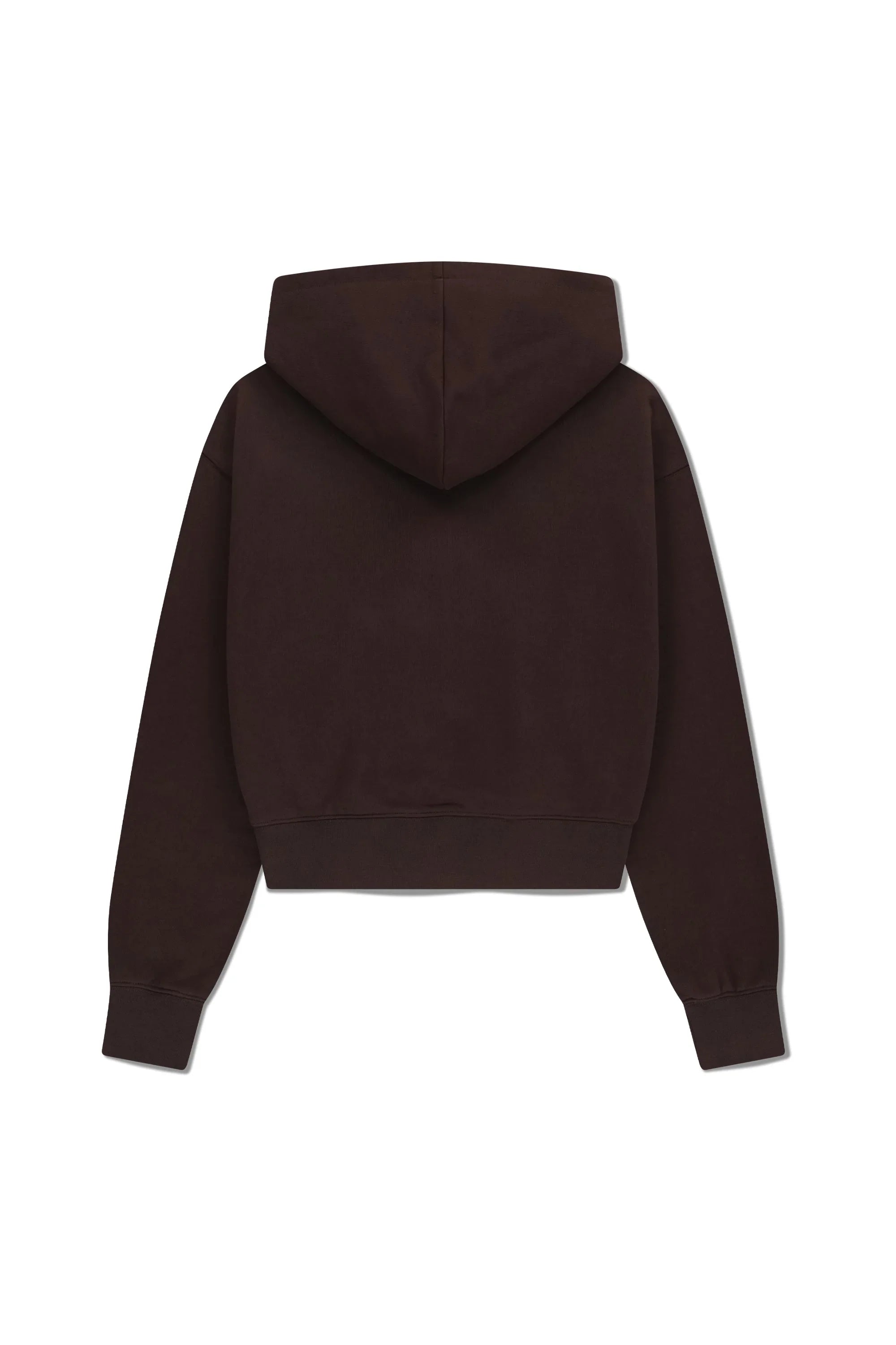 W Small Classic Logo Crop Hoodie Brown