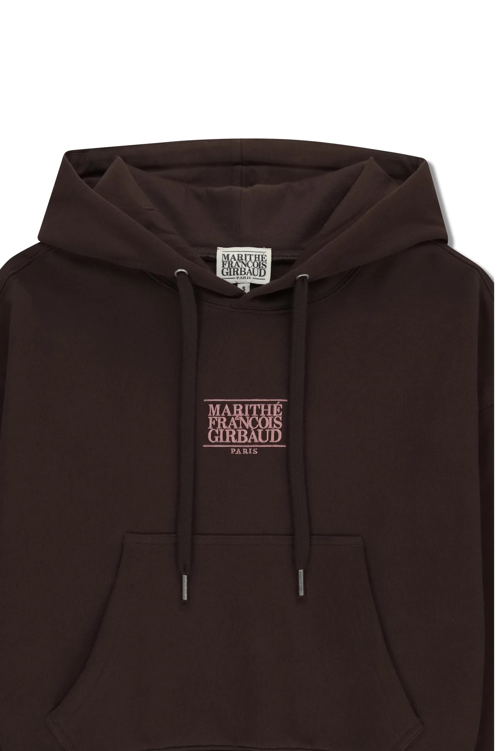 W Small Classic Logo Crop Hoodie Brown