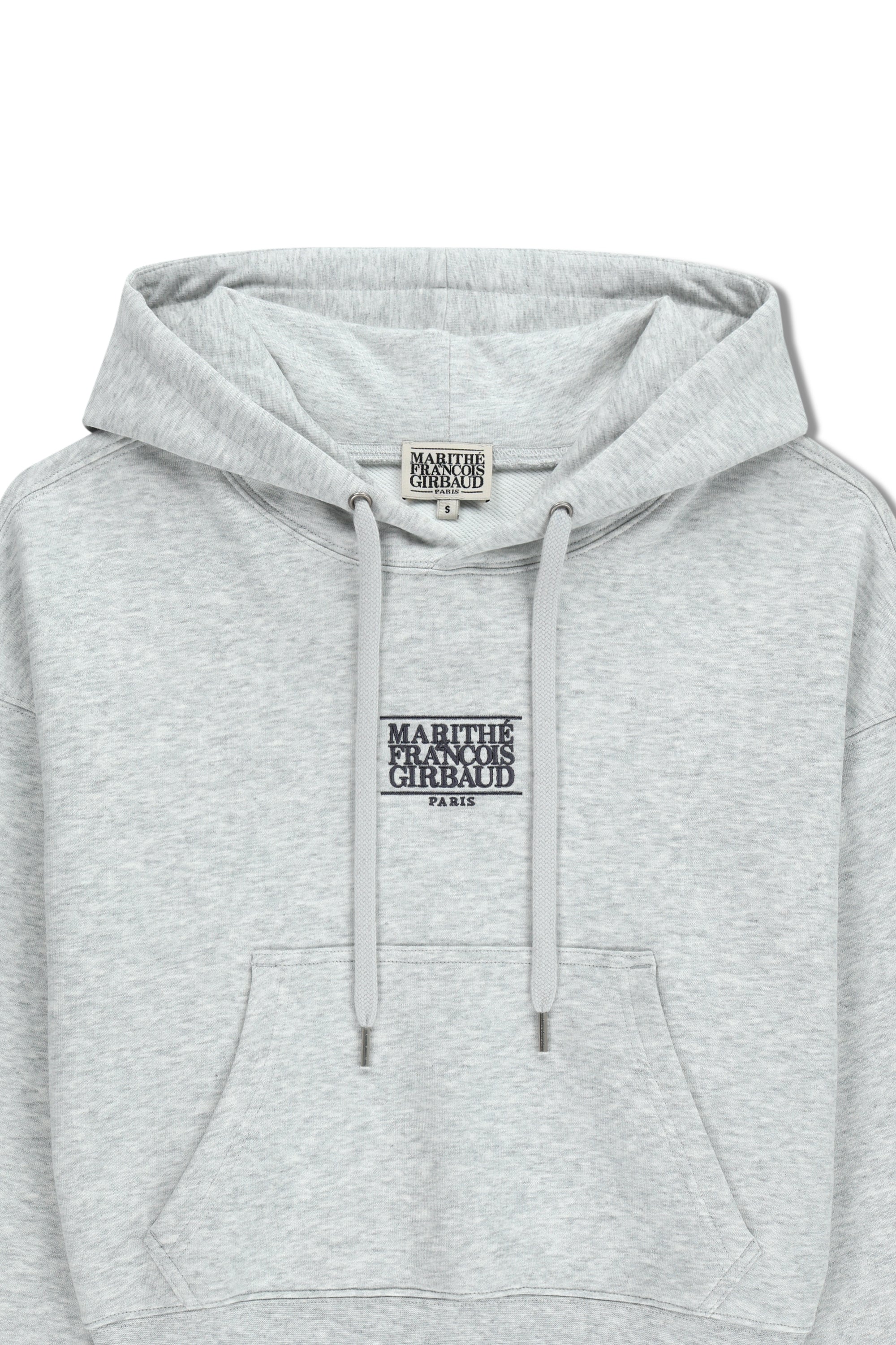 W Small Classic Logo Crop Hoodie Light Heather Gray