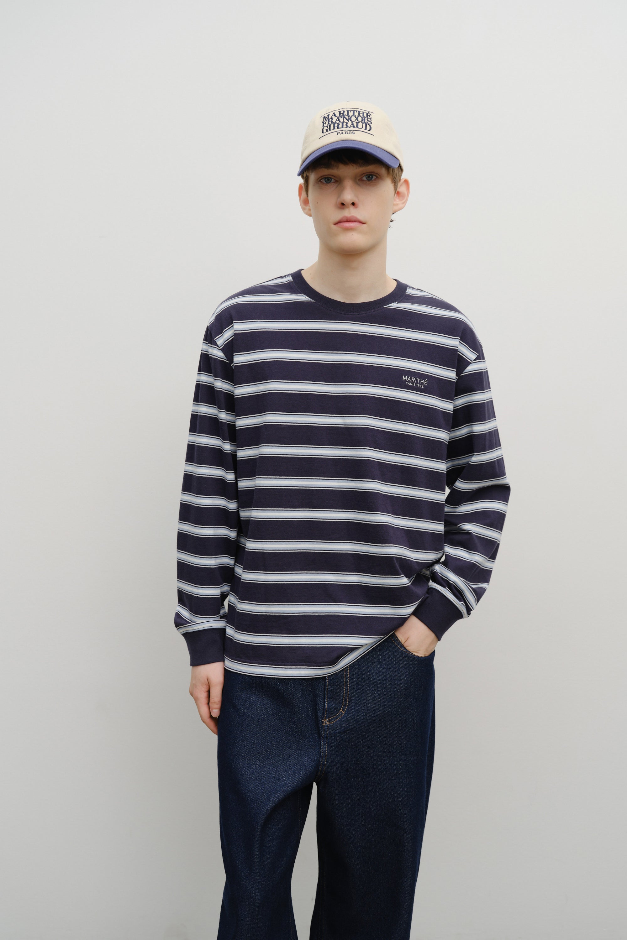 Classic Logo 6Panel Color Block Cap Navy