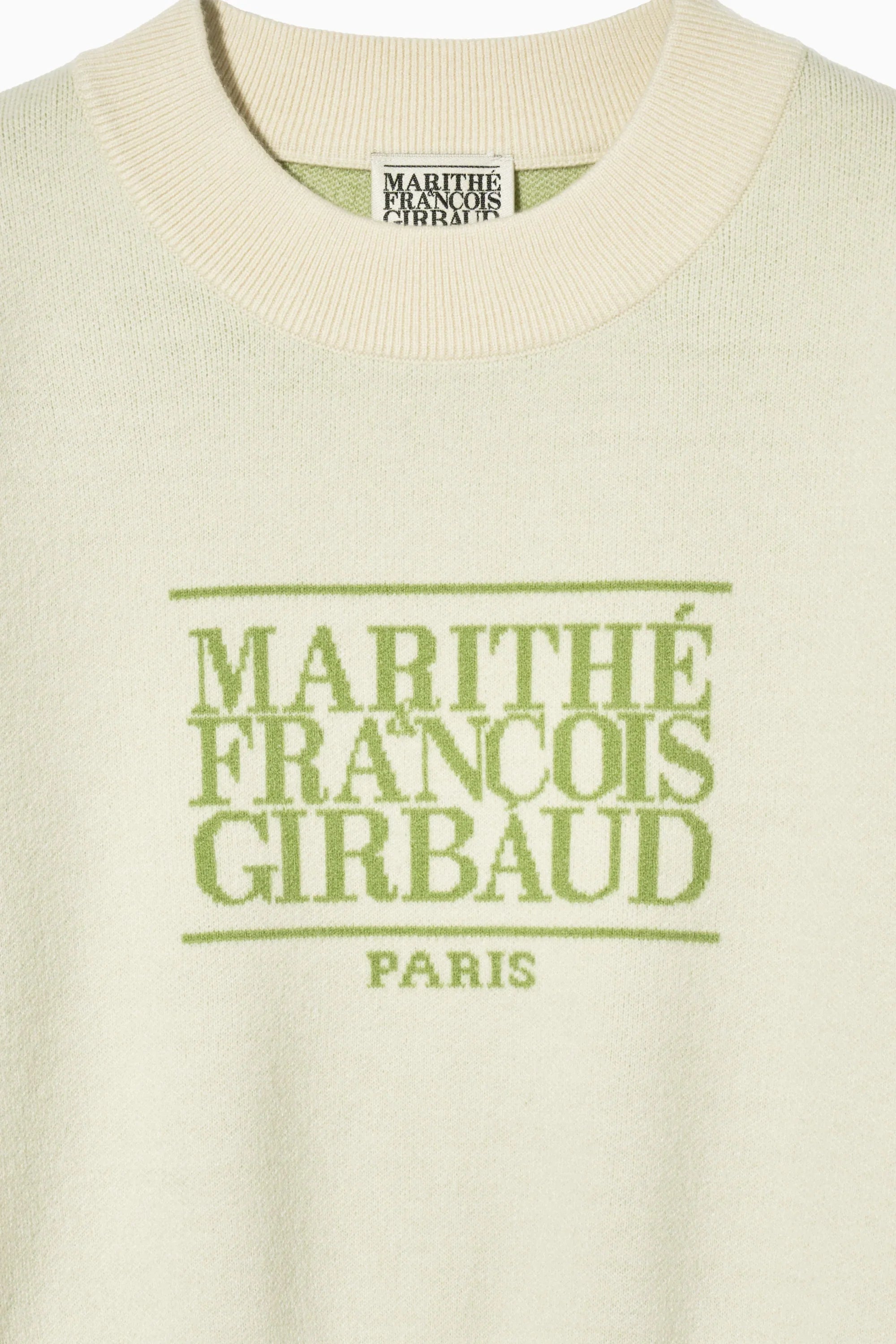 W Classic Logo Crop Knit Ivory