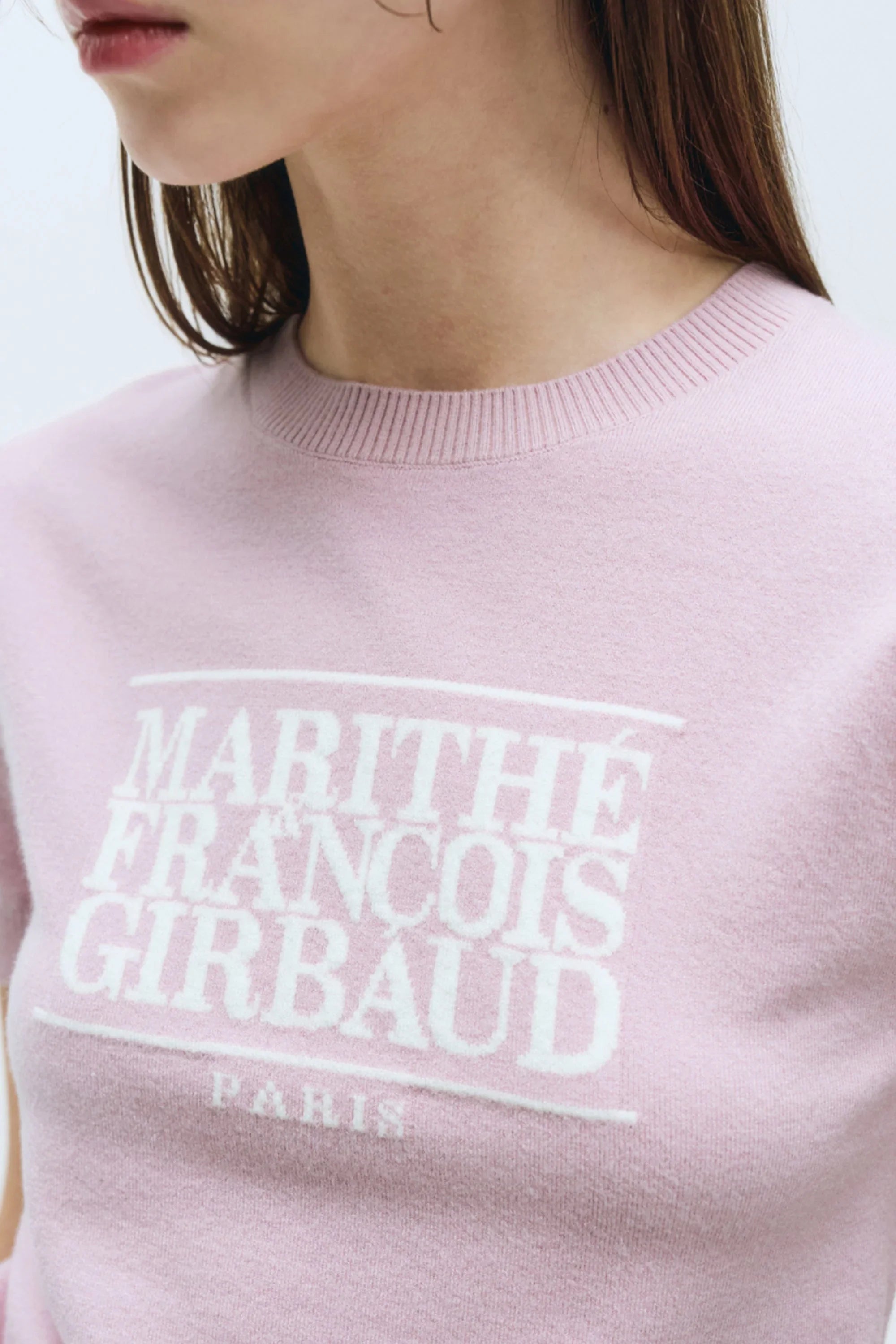 W Classic Logo Half Knit Light Purple