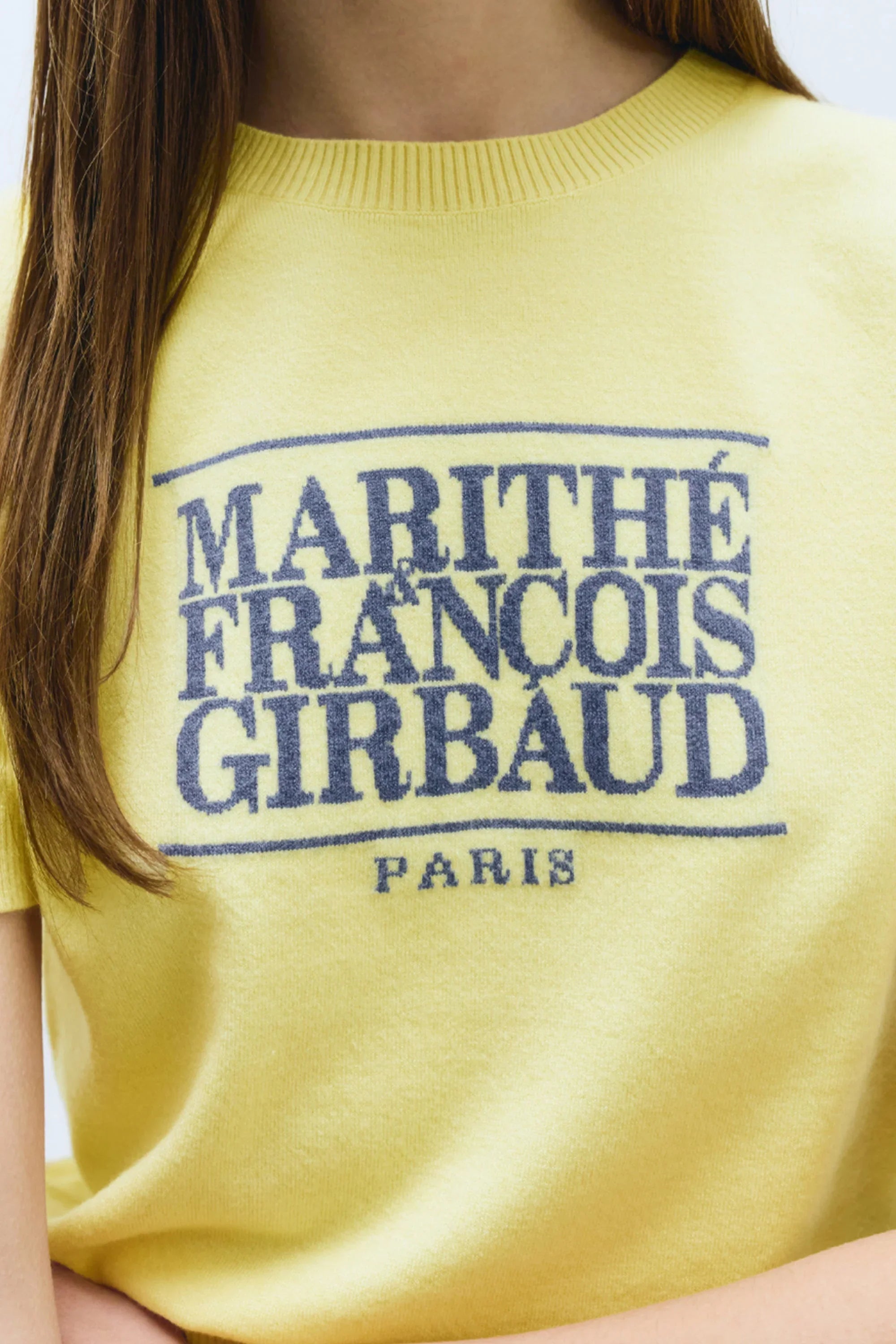 W Classic Logo Half Knit Light Yellow