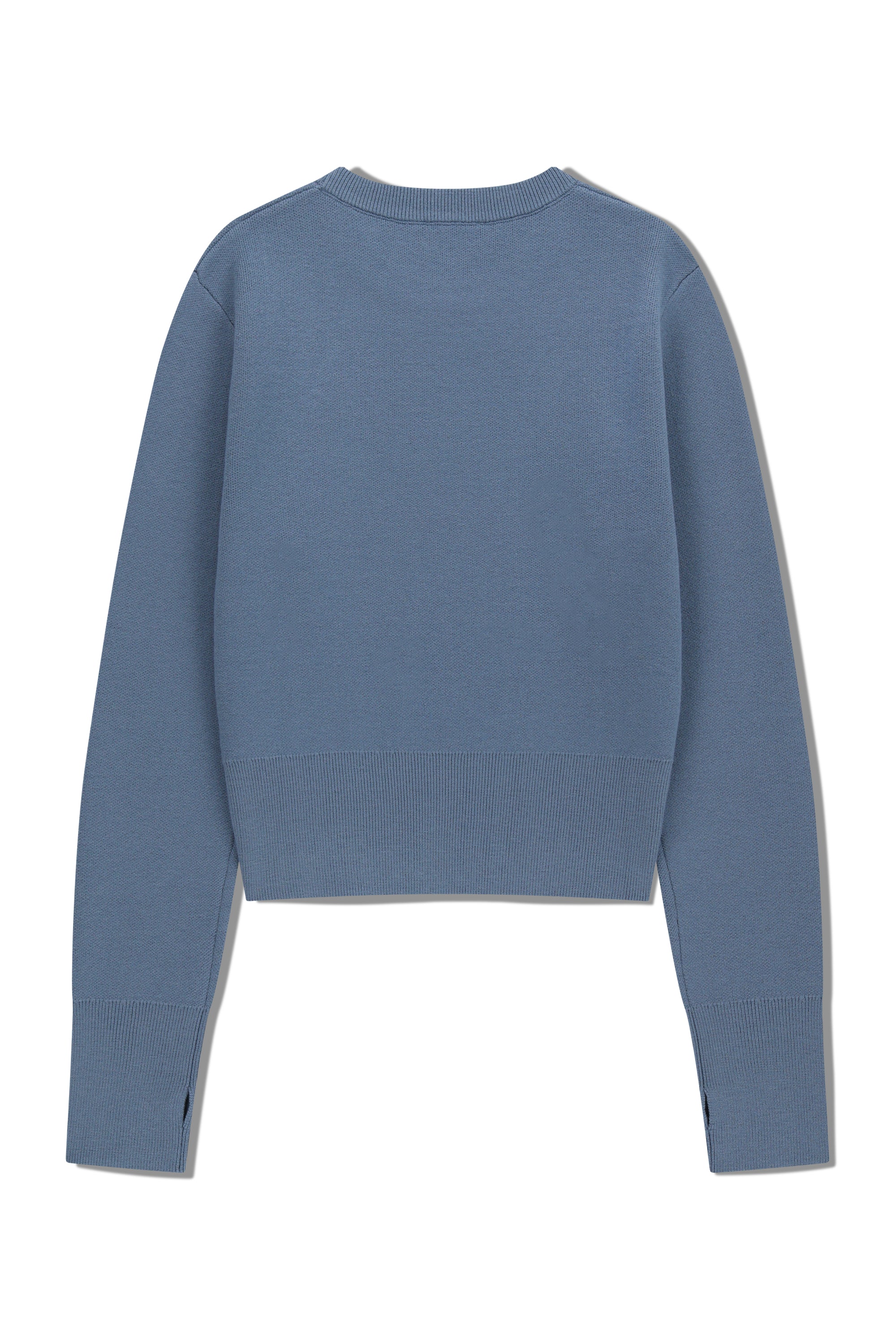 W Classic Logo Crop Knit Ash Blue