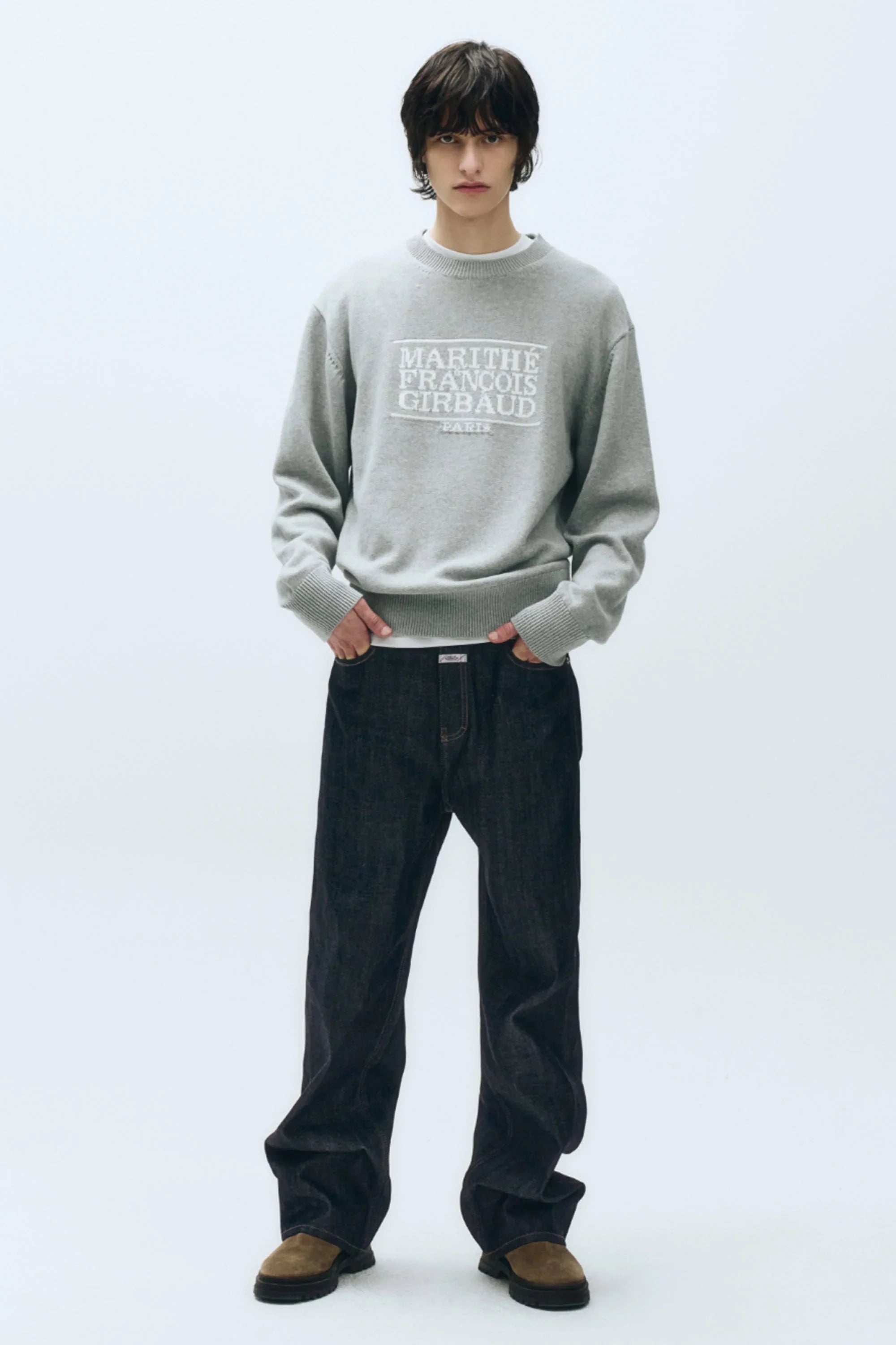 Classic Logo Knit Pullover Melange Gray