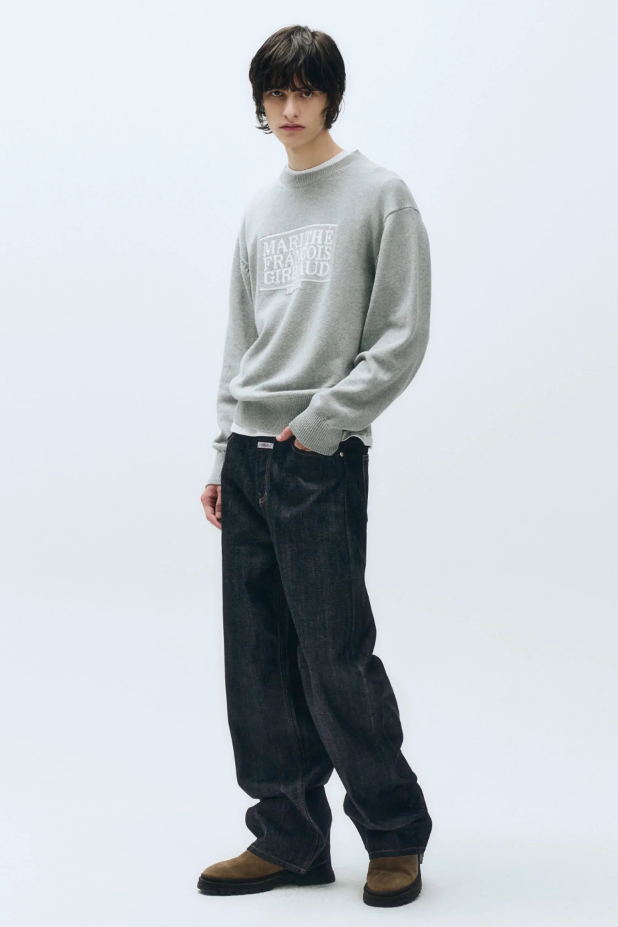 Classic Logo Knit Pullover Melange Gray
