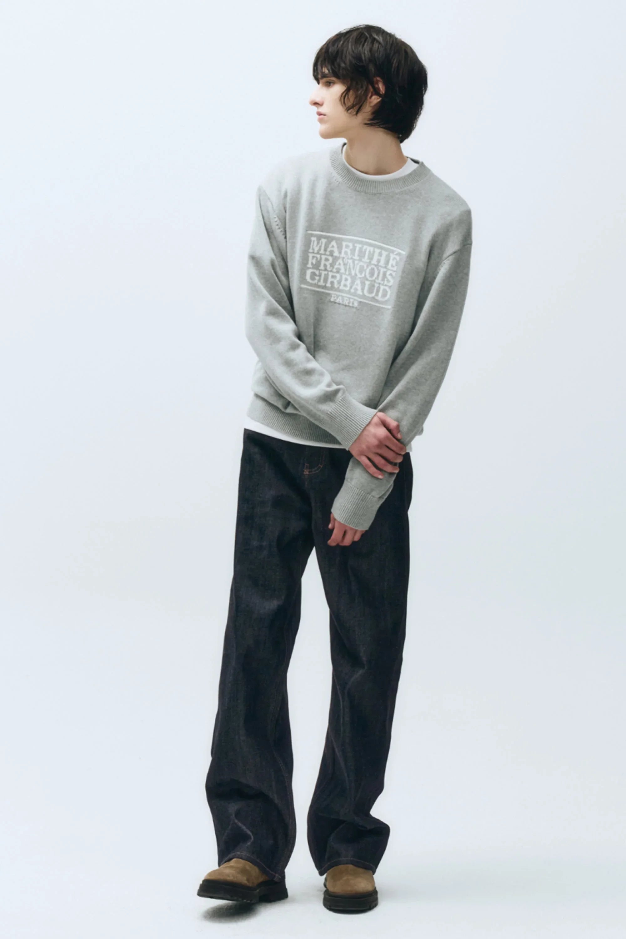 Classic Logo Knit Pullover Melange Gray