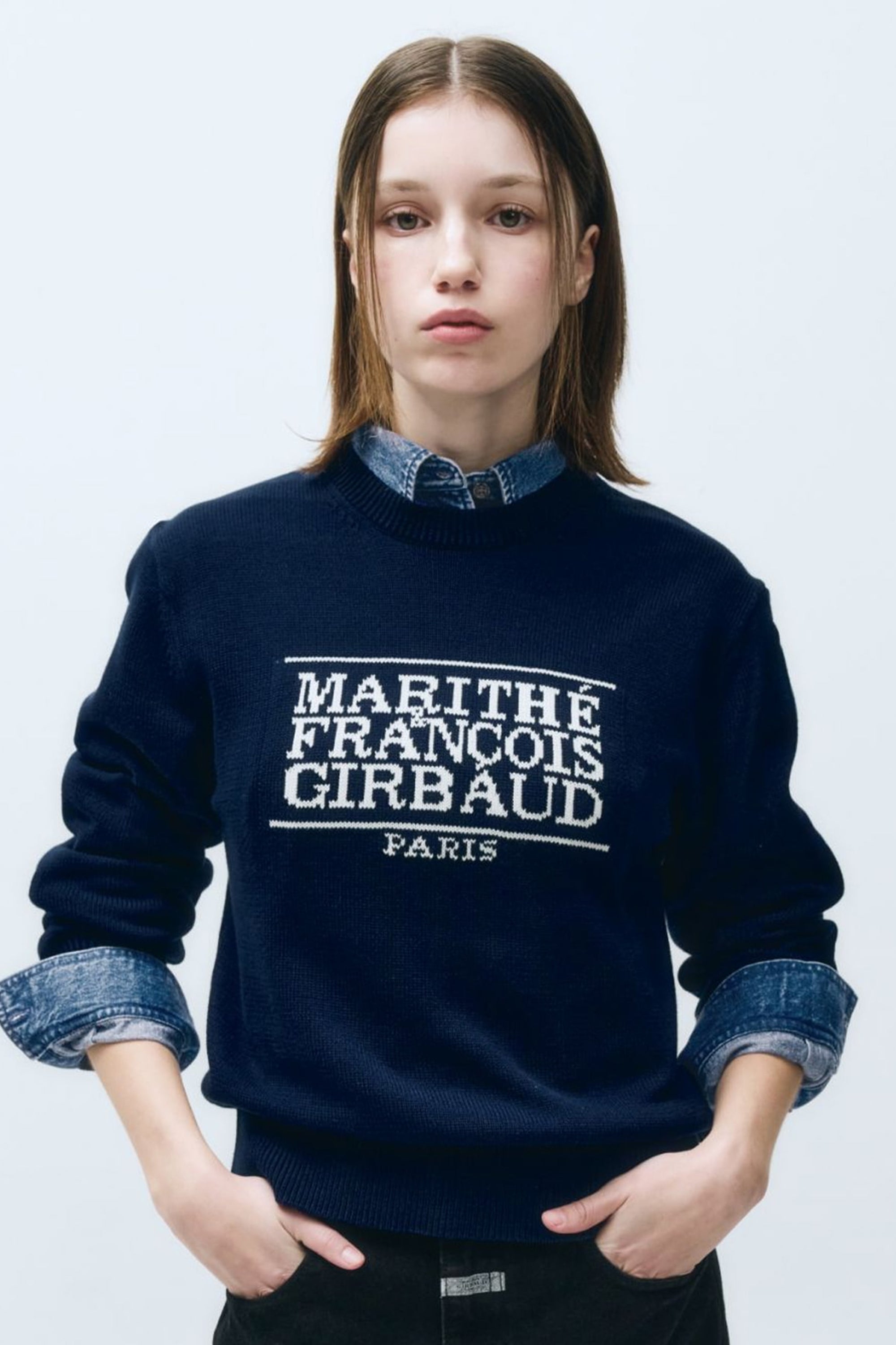 Classic Logo Knit Pullover Navy