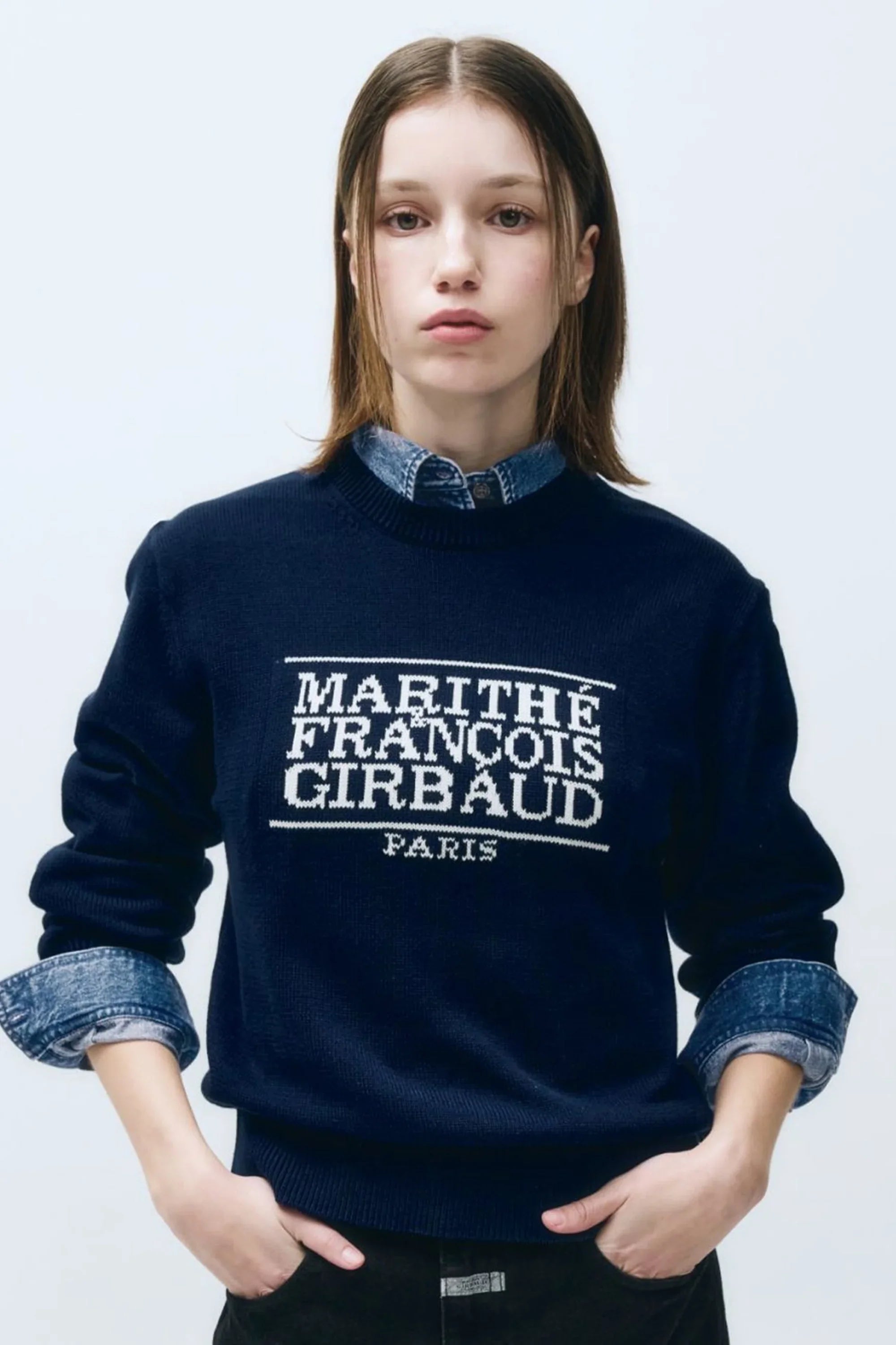Classic Logo Knit Pullover Navy