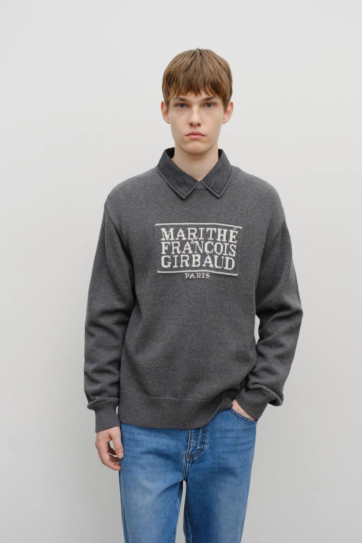 Classic Logo Knit Pullover Charcoal