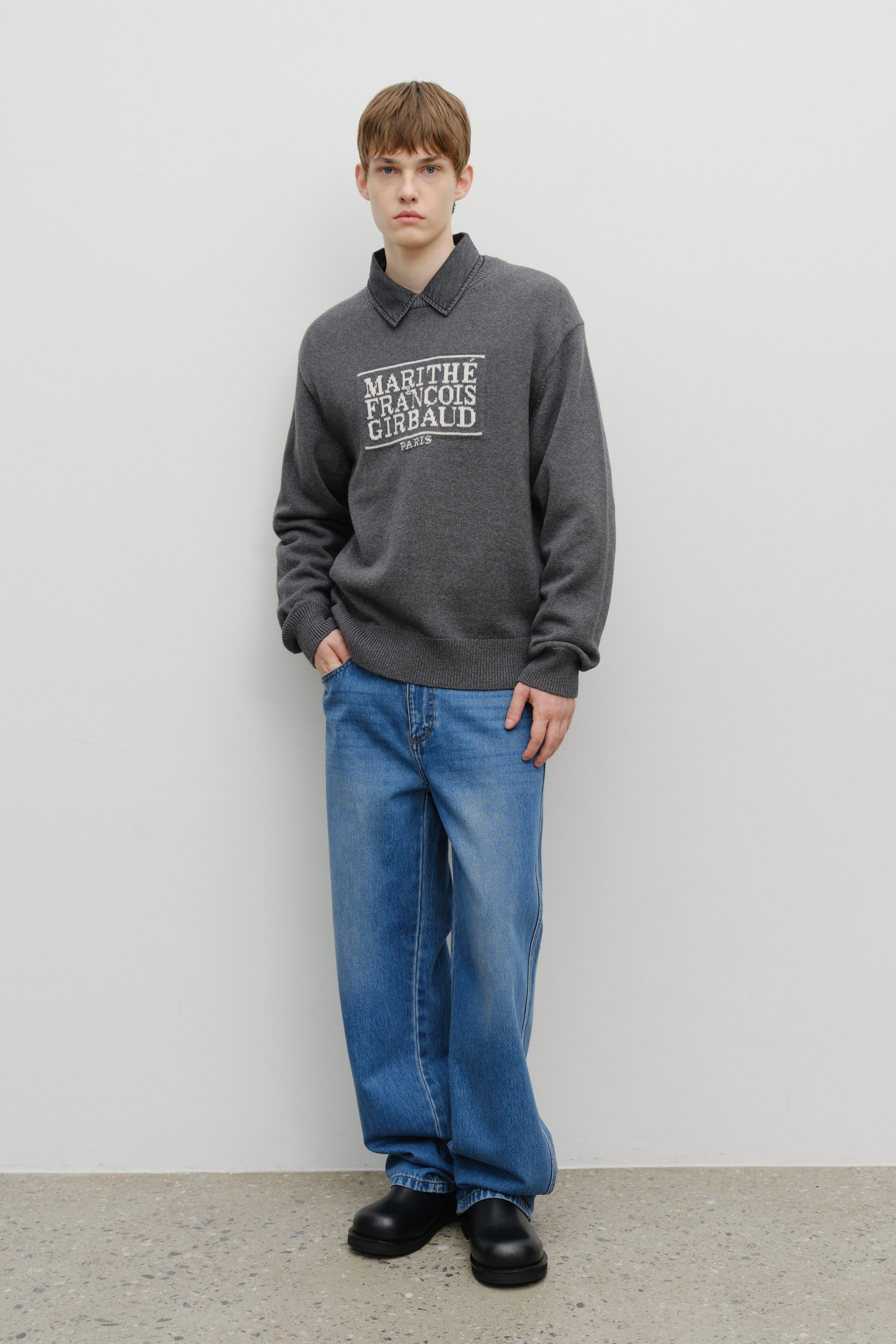 Classic Logo Knit Pullover Charcoal