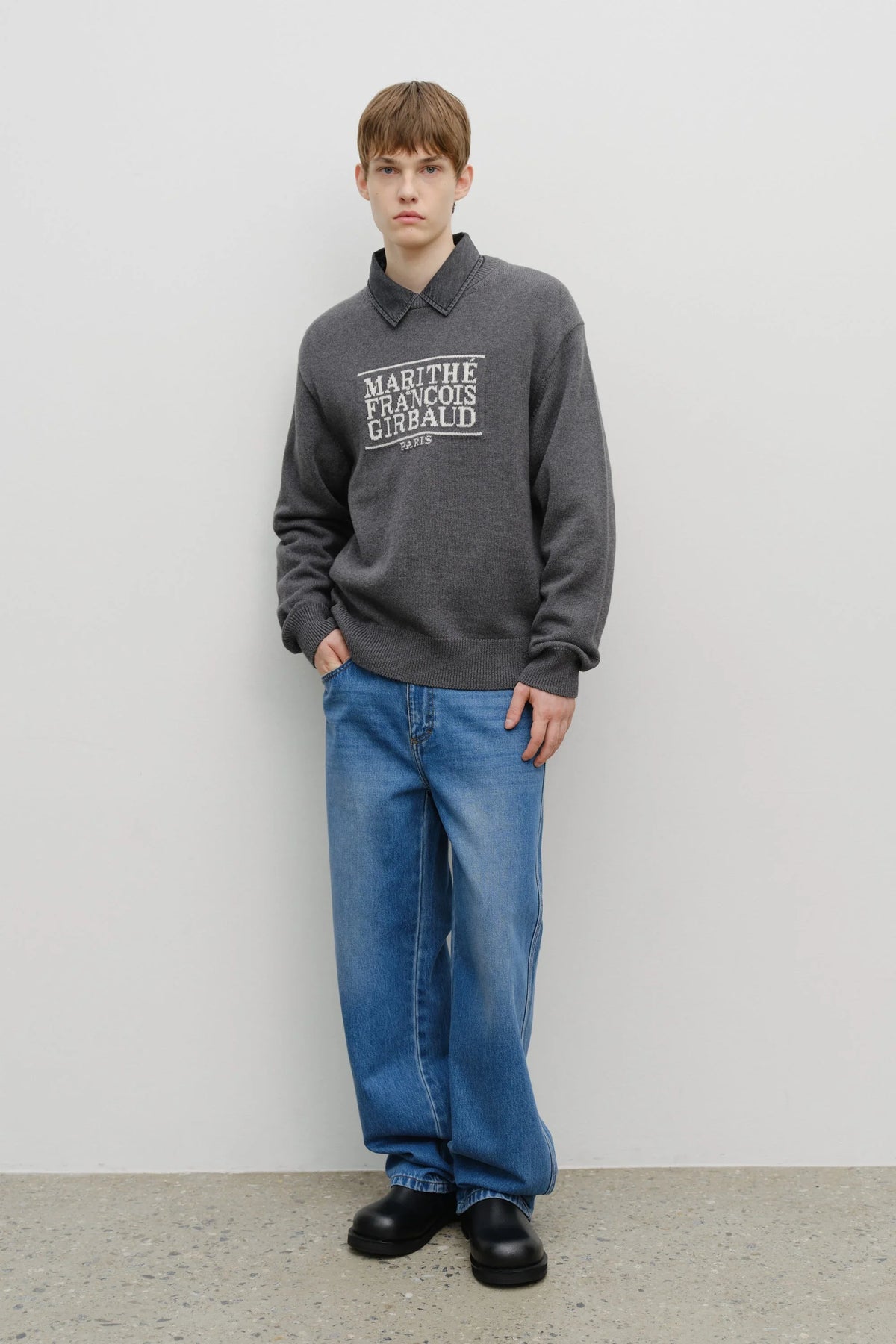 Classic Logo Knit Pullover Charcoal