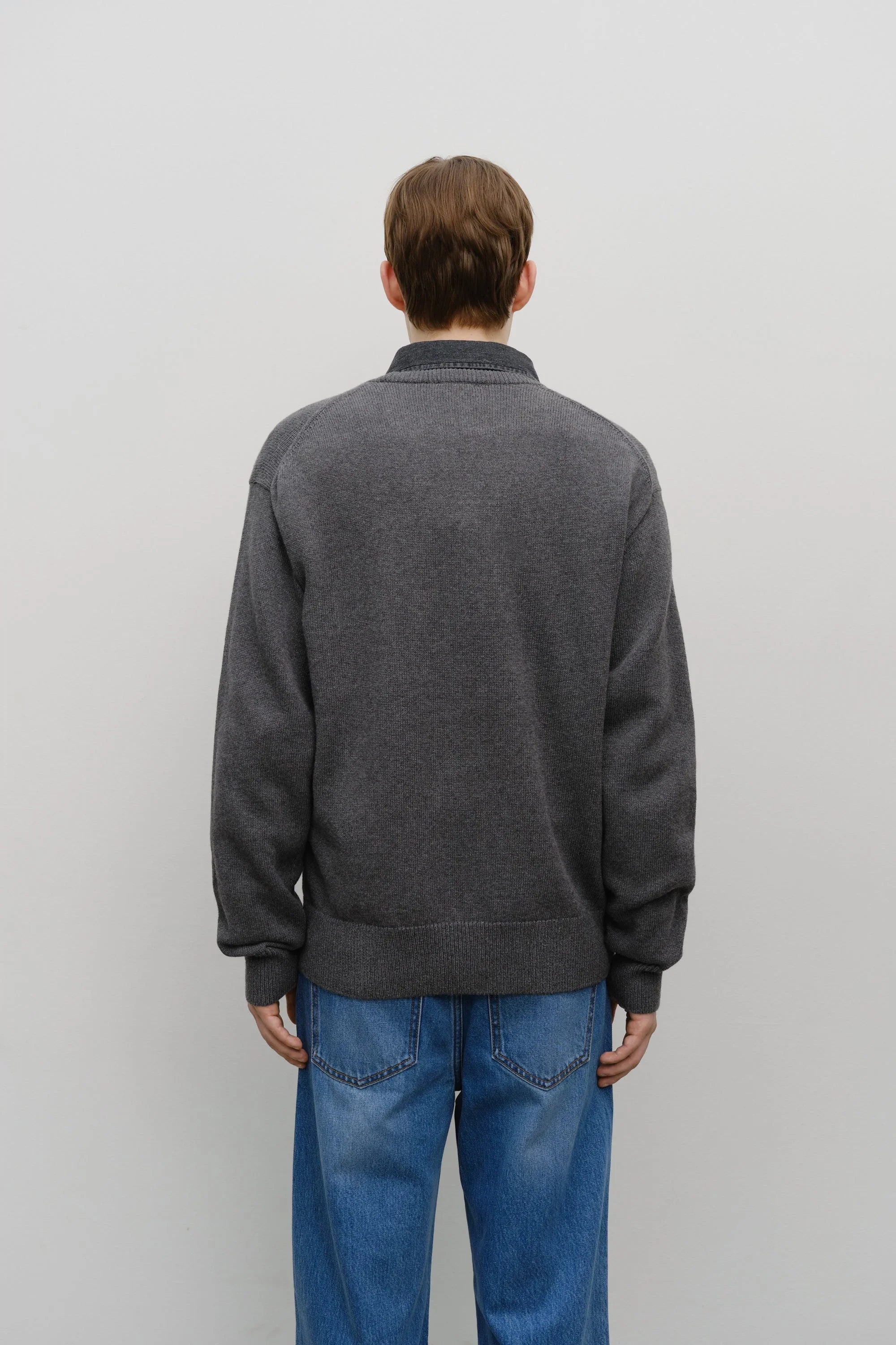 Classic Logo Knit Pullover Charcoal