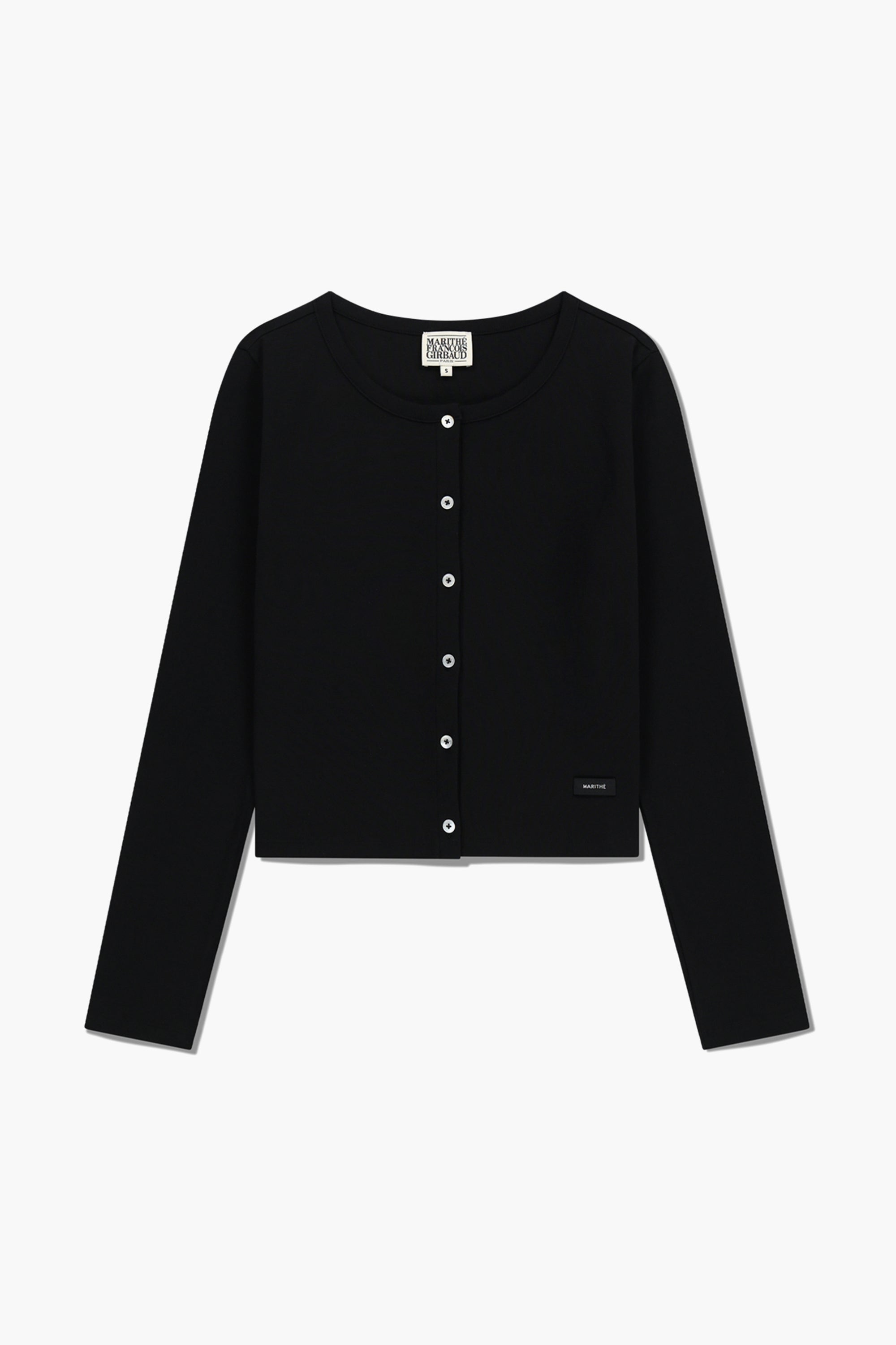 W Basic Cotton Cardigan Black