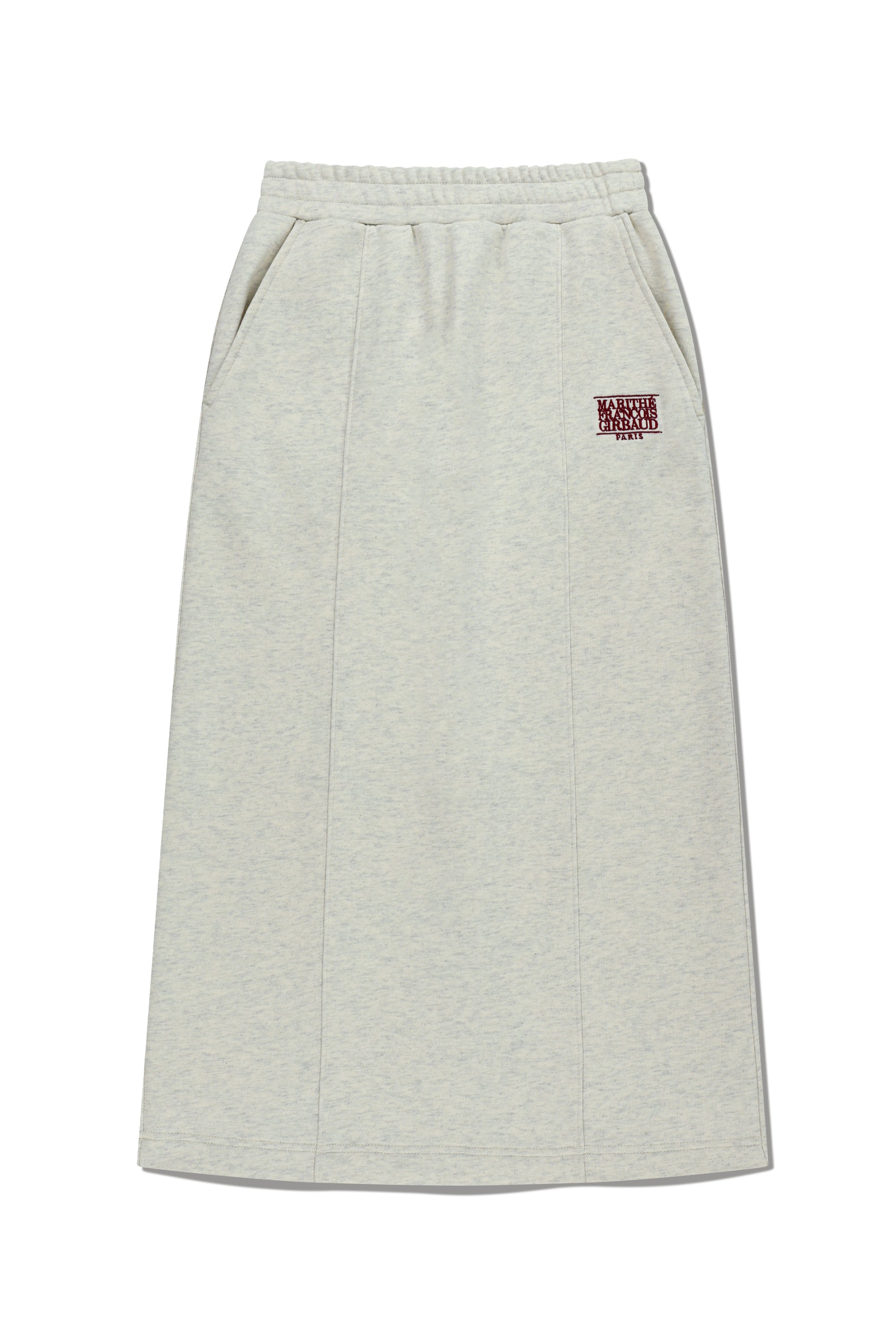 W Embroidery Classic Logo Sweat Skirt Oatmeal