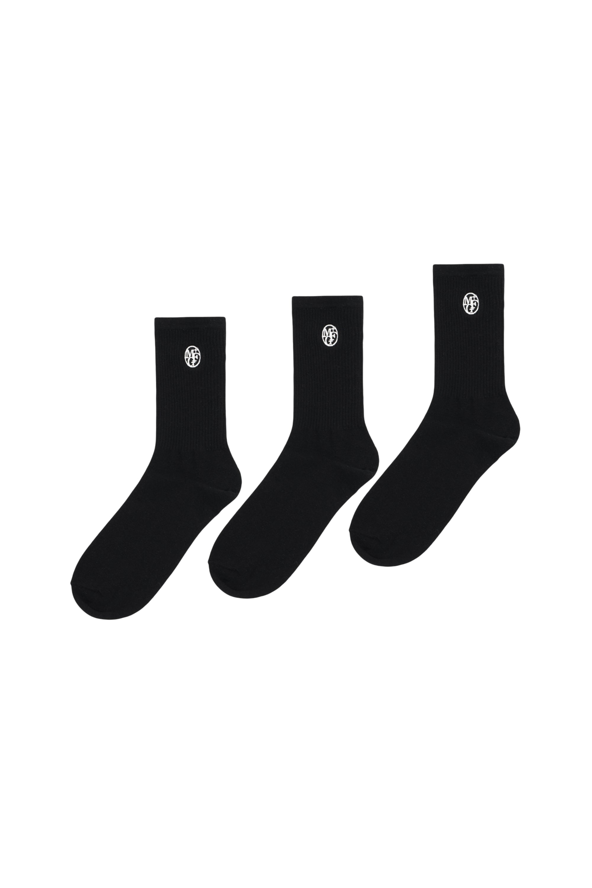 3Pack Embroidery Socks Black